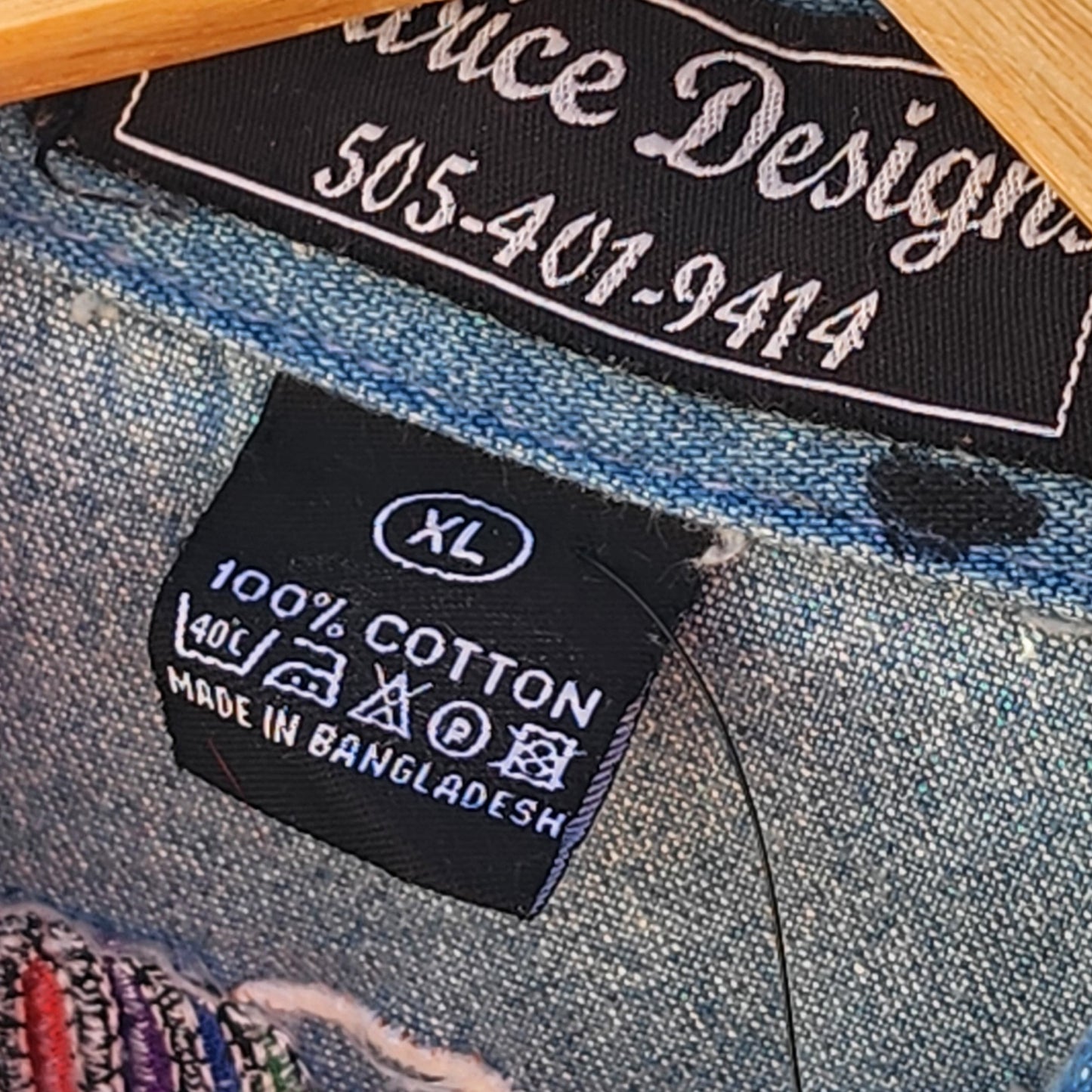 Vintage Hot Air Balloon Embroidered Denim Jacket (XL) - Reclaimed Mt. Goods