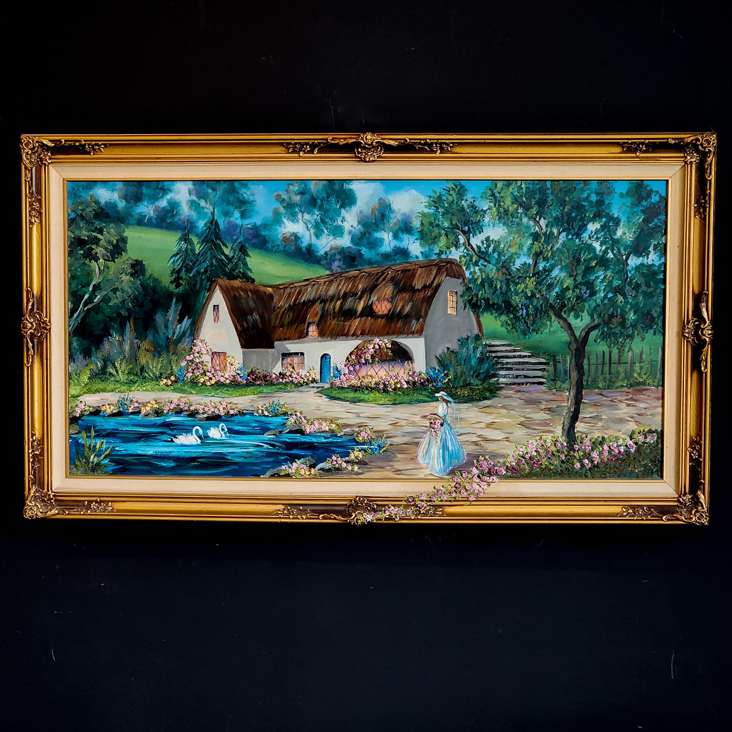 XL Original Vintage Oil Painting by Local Fresno Artist - Reclaimed Mt. Goods