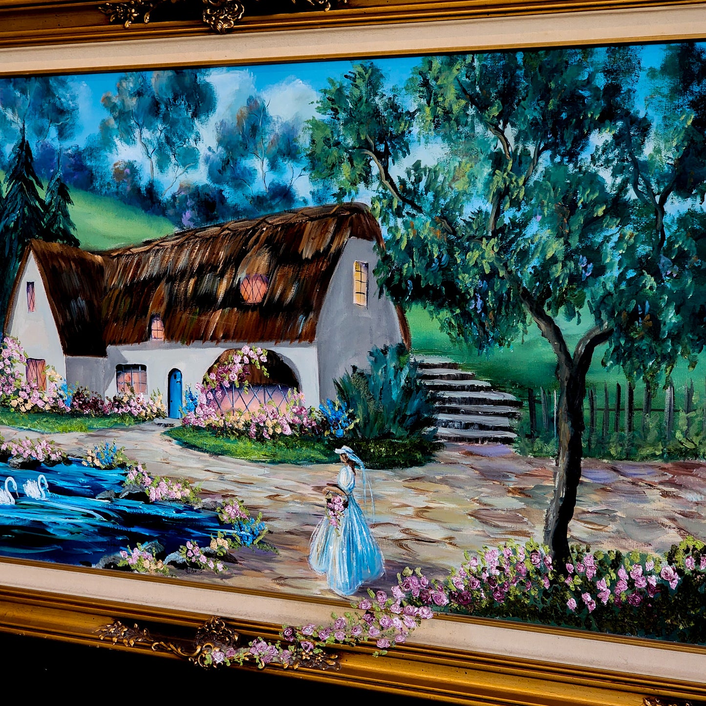 XL Original Vintage Oil Painting by Local Fresno Artist - Reclaimed Mt. Goods