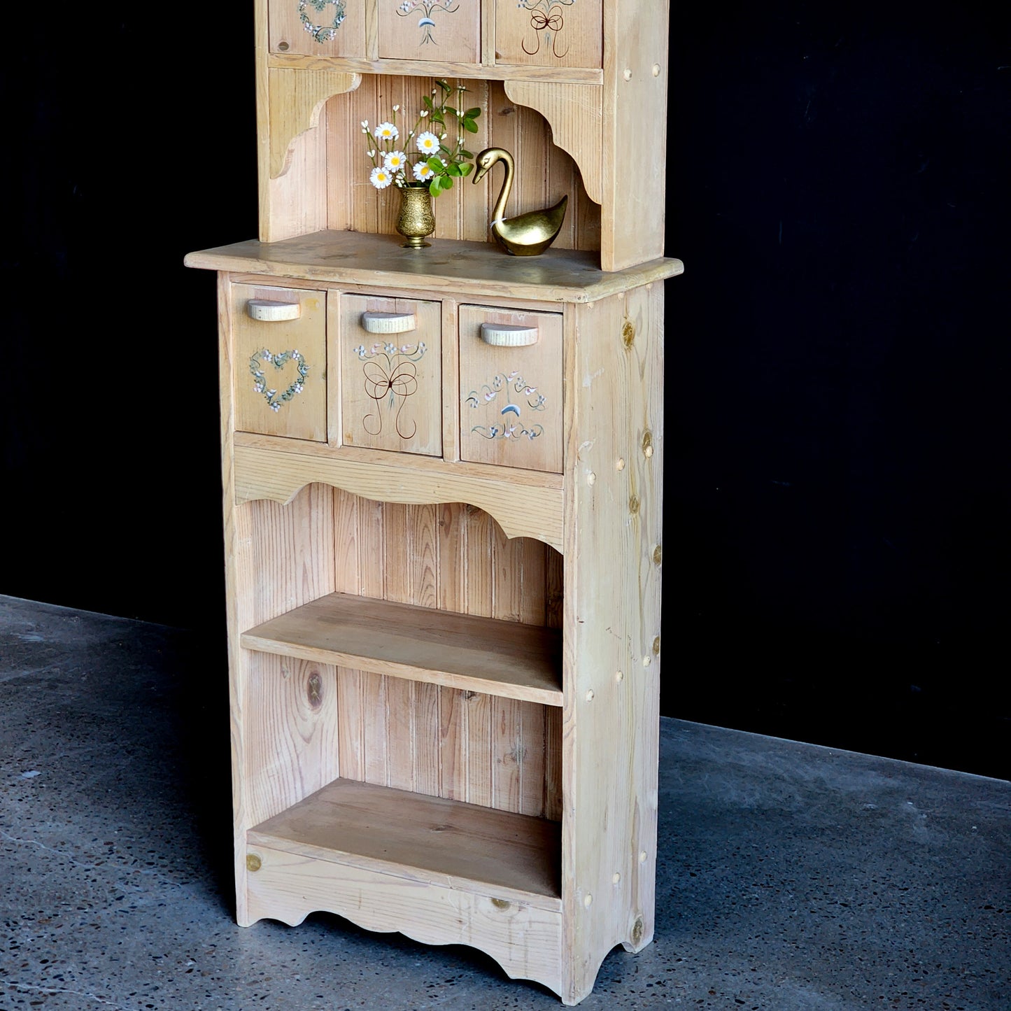Vintage Handcrafted & Hand Painted Limewashed Apothecary Cabinet - Reclaimed Mt. Goods