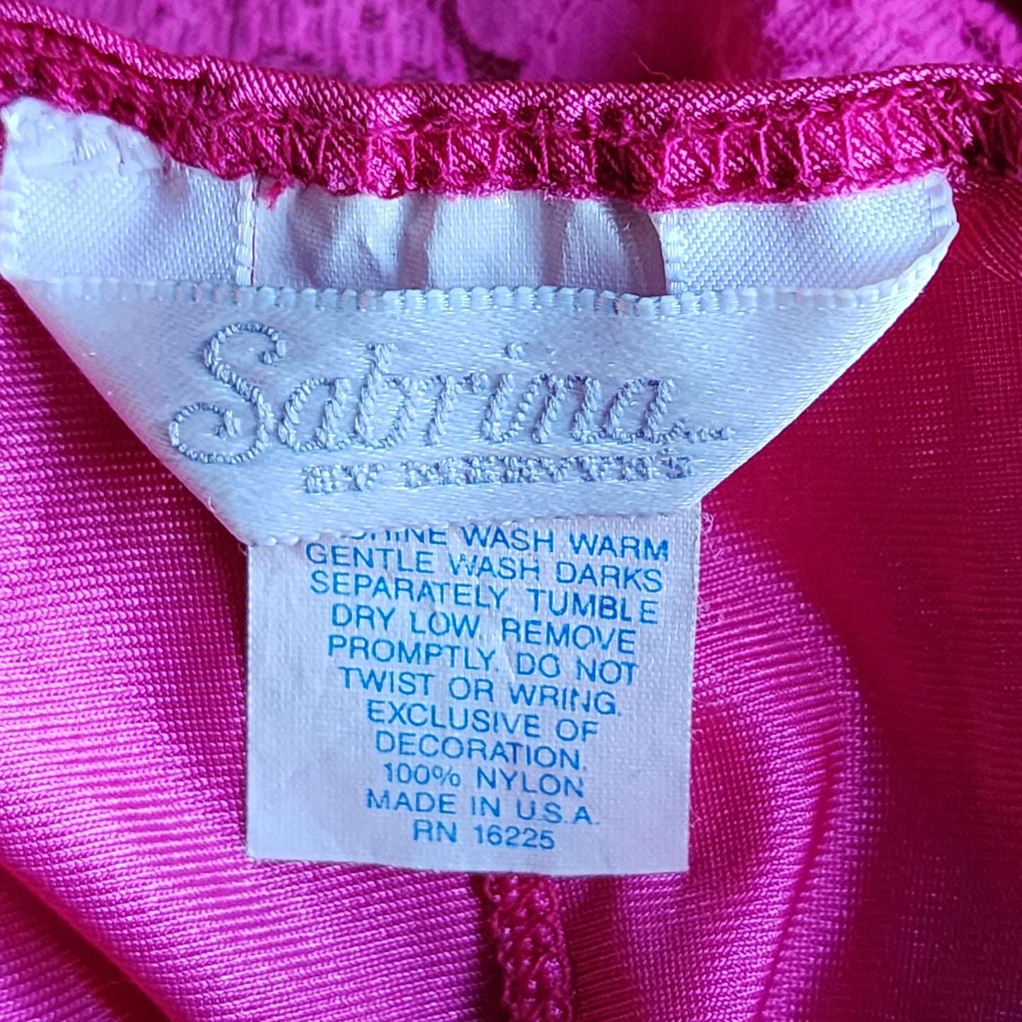 Vintage Sabrina Pink Lace Bodysuit (S) - Reclaimed Mt. Goods
