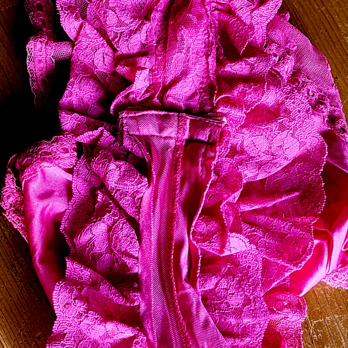 Vintage Sabrina Pink Lace Bodysuit (S) - Reclaimed Mt. Goods