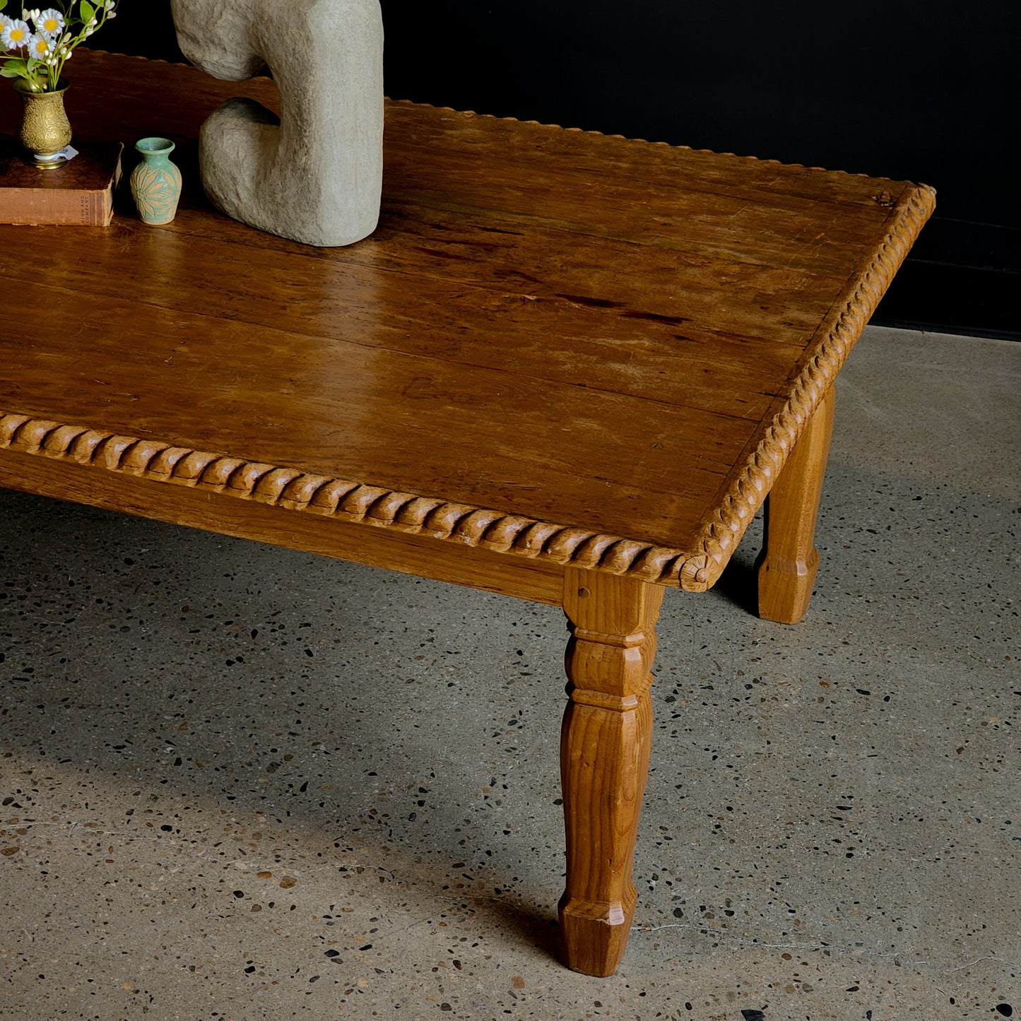 Antique Handmade & Handcarved Pine Coffee Table - Reclaimed Mt. Goods