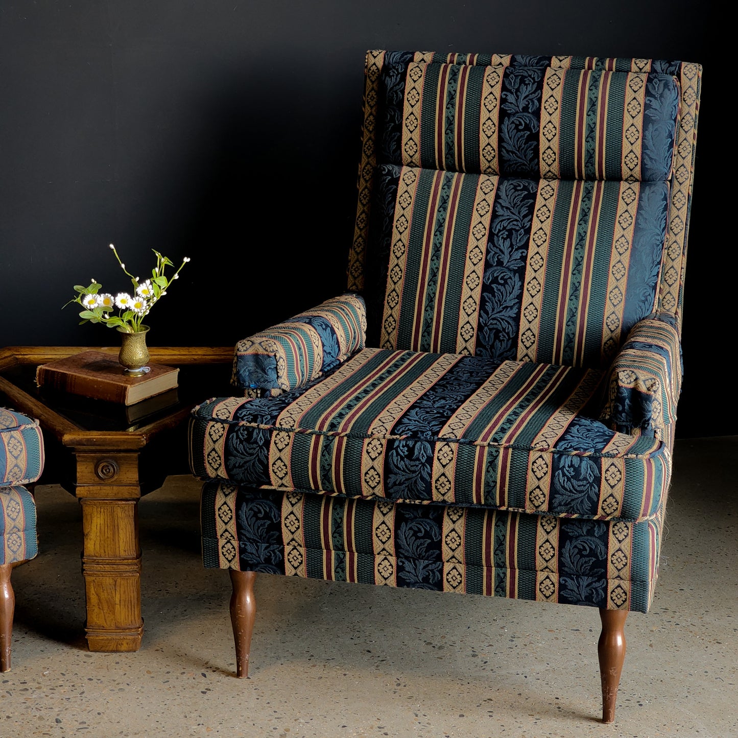 Vintage Mid Century Patterned Accent Chair
