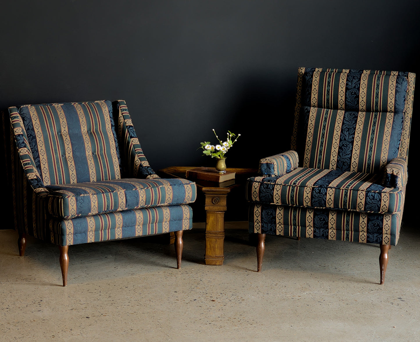 Vintage Mid Century Patterned Accent Chair