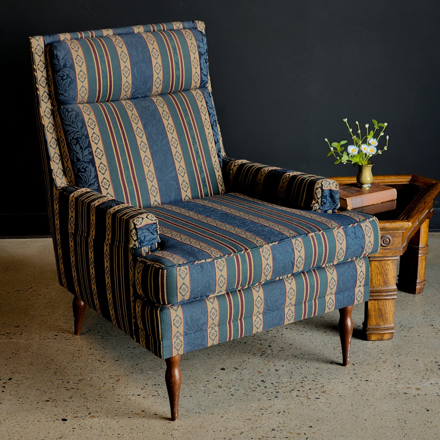 Vintage Mid Century Patterned Accent Chair