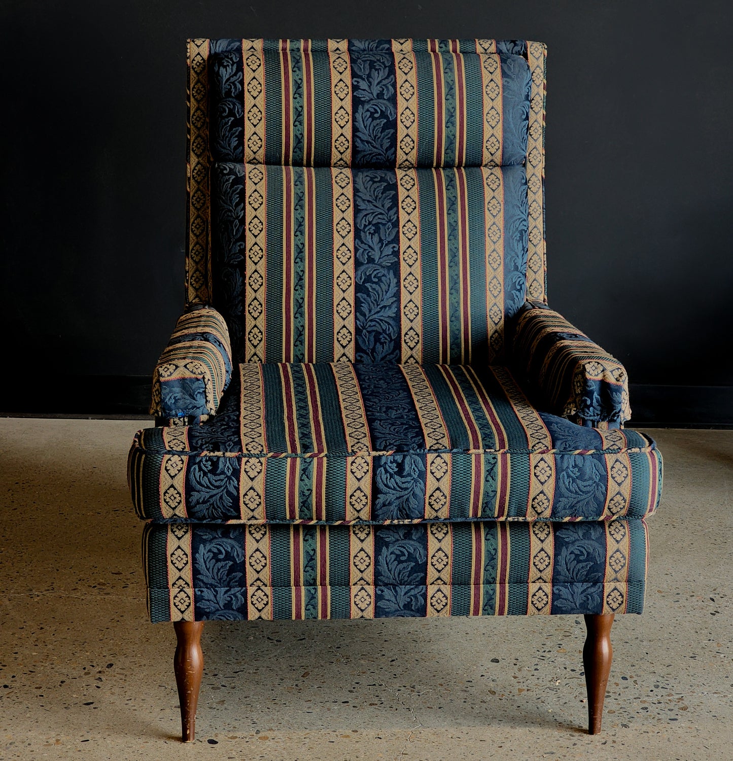 Vintage Mid Century Patterned Accent Chair