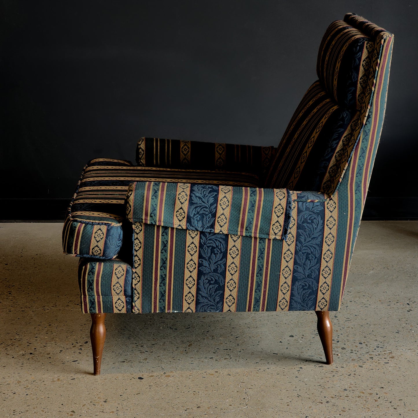 Vintage Mid Century Patterned Accent Chair