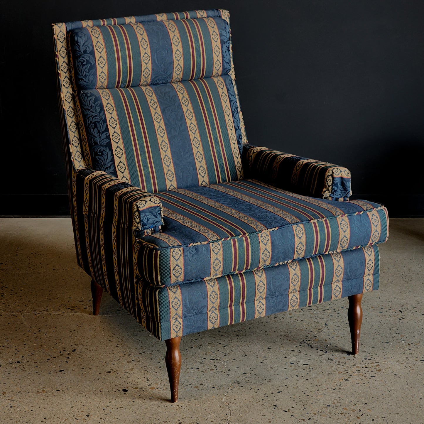 Vintage Mid Century Patterned Accent Chair