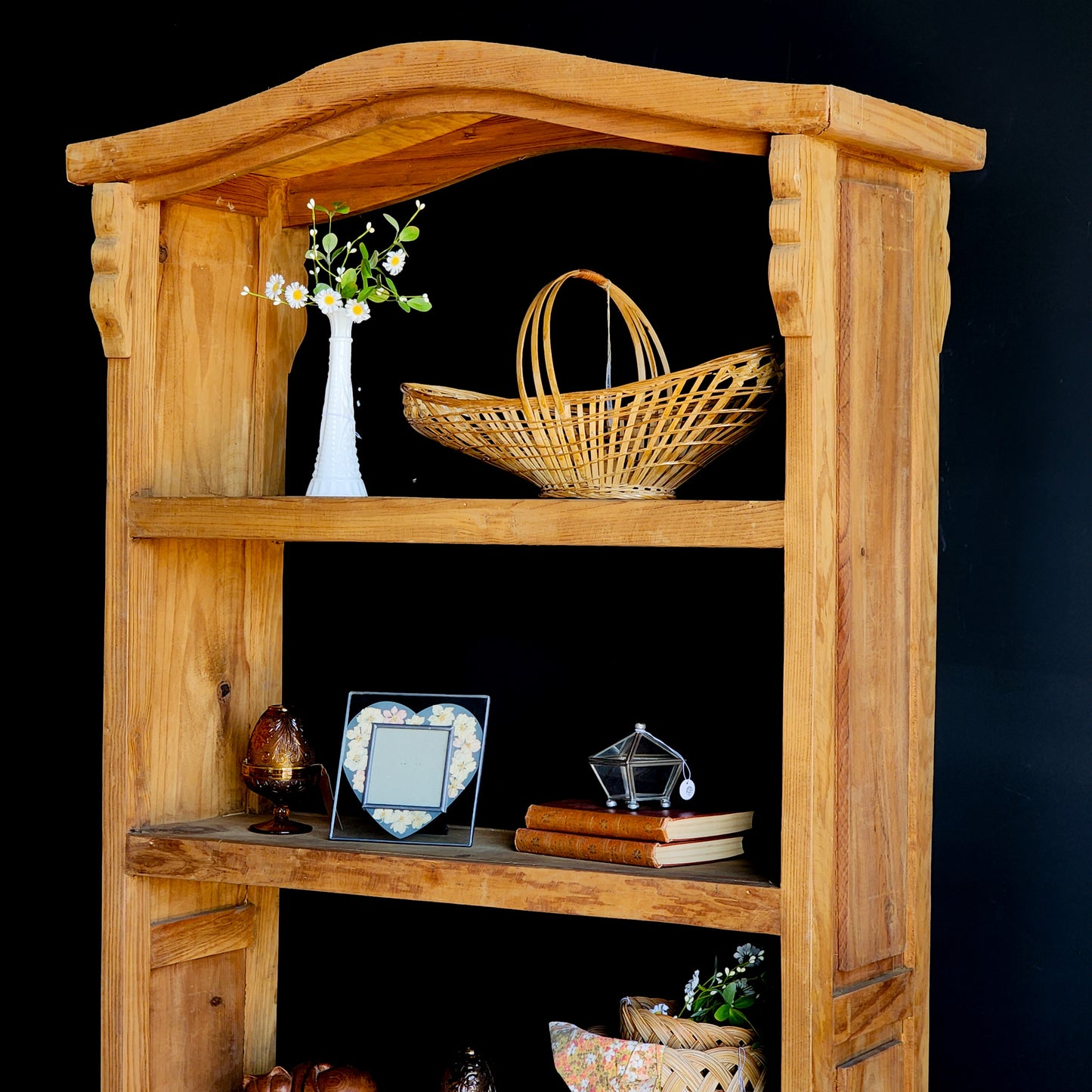 Arched Mexican Pine Rustic Bookshelf