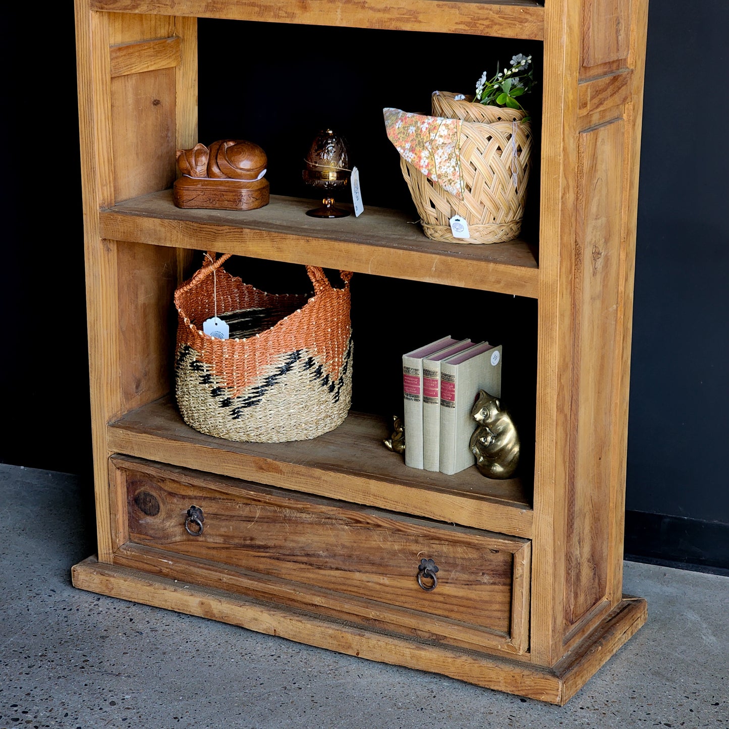 Arched Mexican Pine Rustic Bookshelf