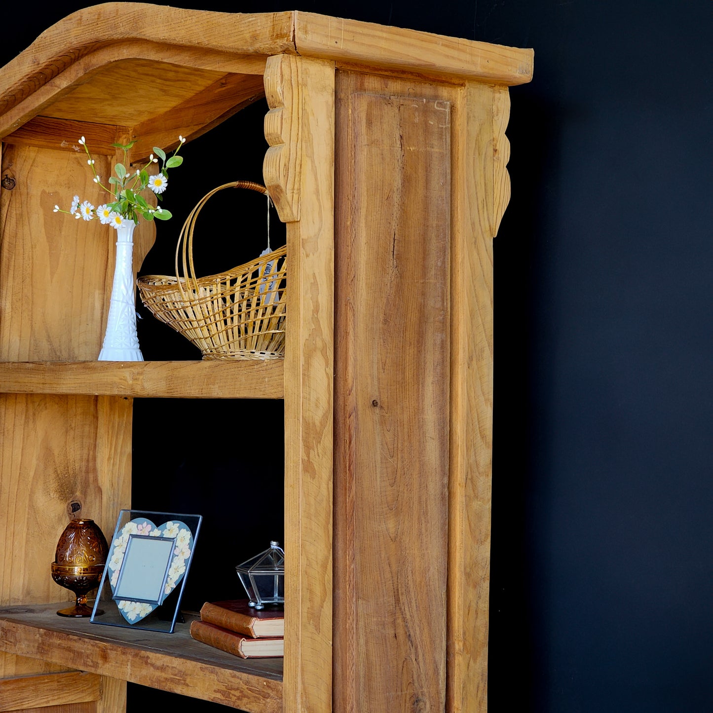 Arched Mexican Pine Rustic Bookshelf