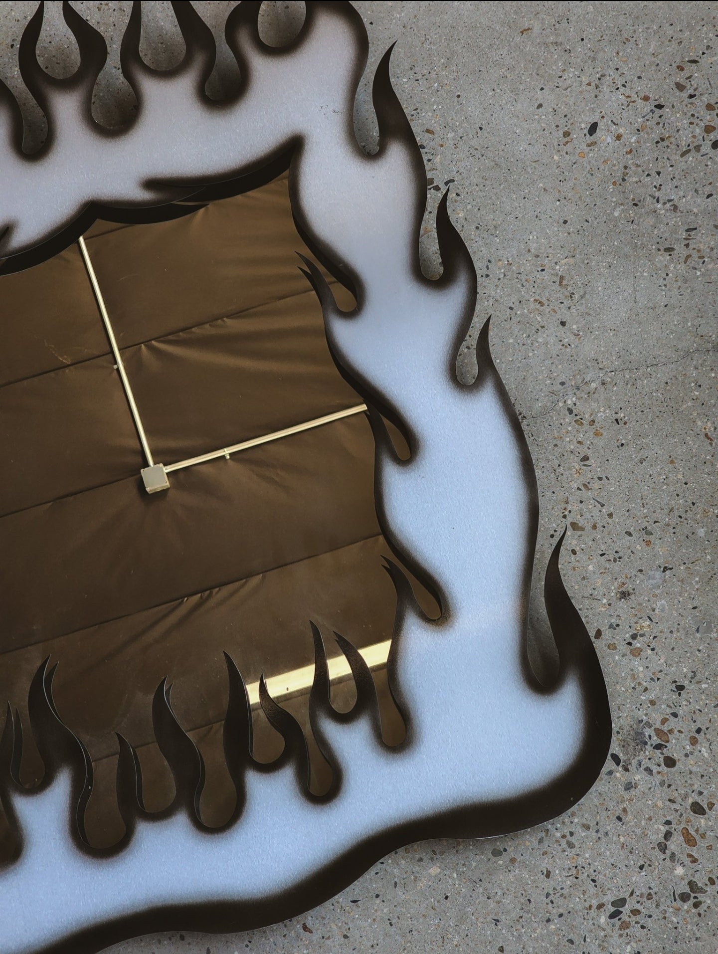 Vtg Postmodern Custom Metal Flame Mirror - Reclaimed Mt. Goods