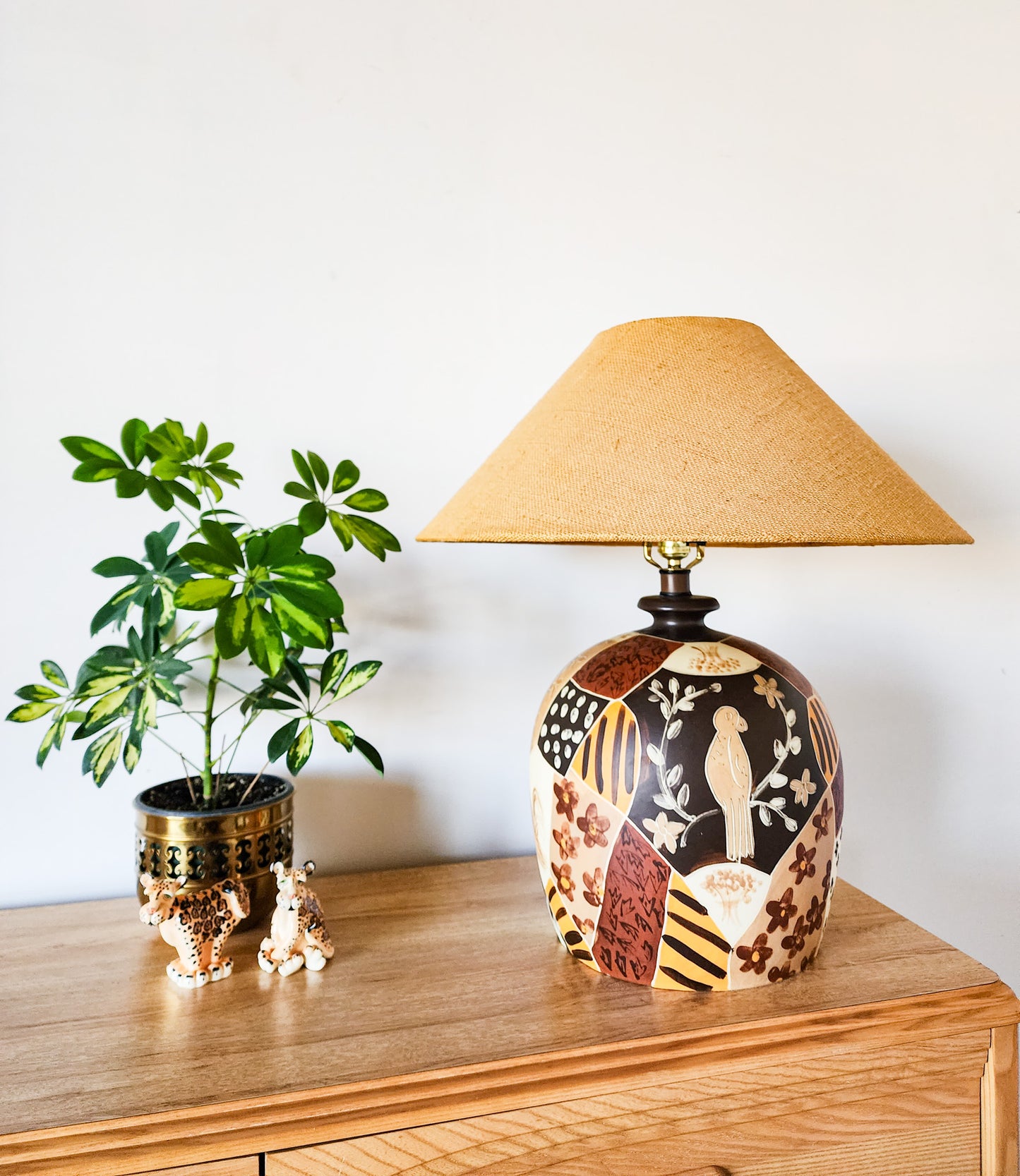 Vintage Hand Painted Mid Century Table Lamp - Reclaimed Mt. Goods