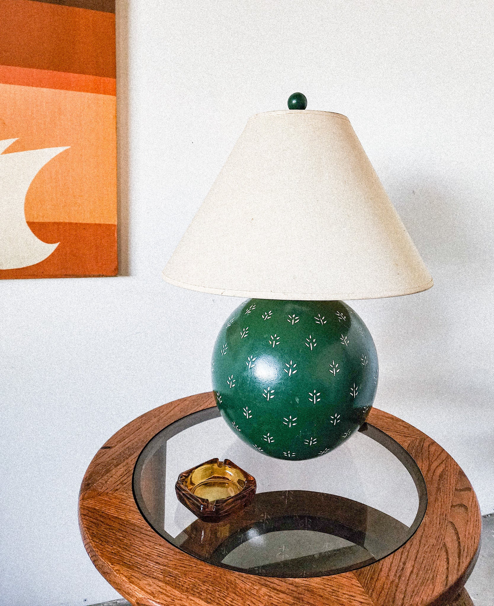 Chubby Vintage Mid Century Green Ceramic Lamp - Reclaimed Mt. Goods