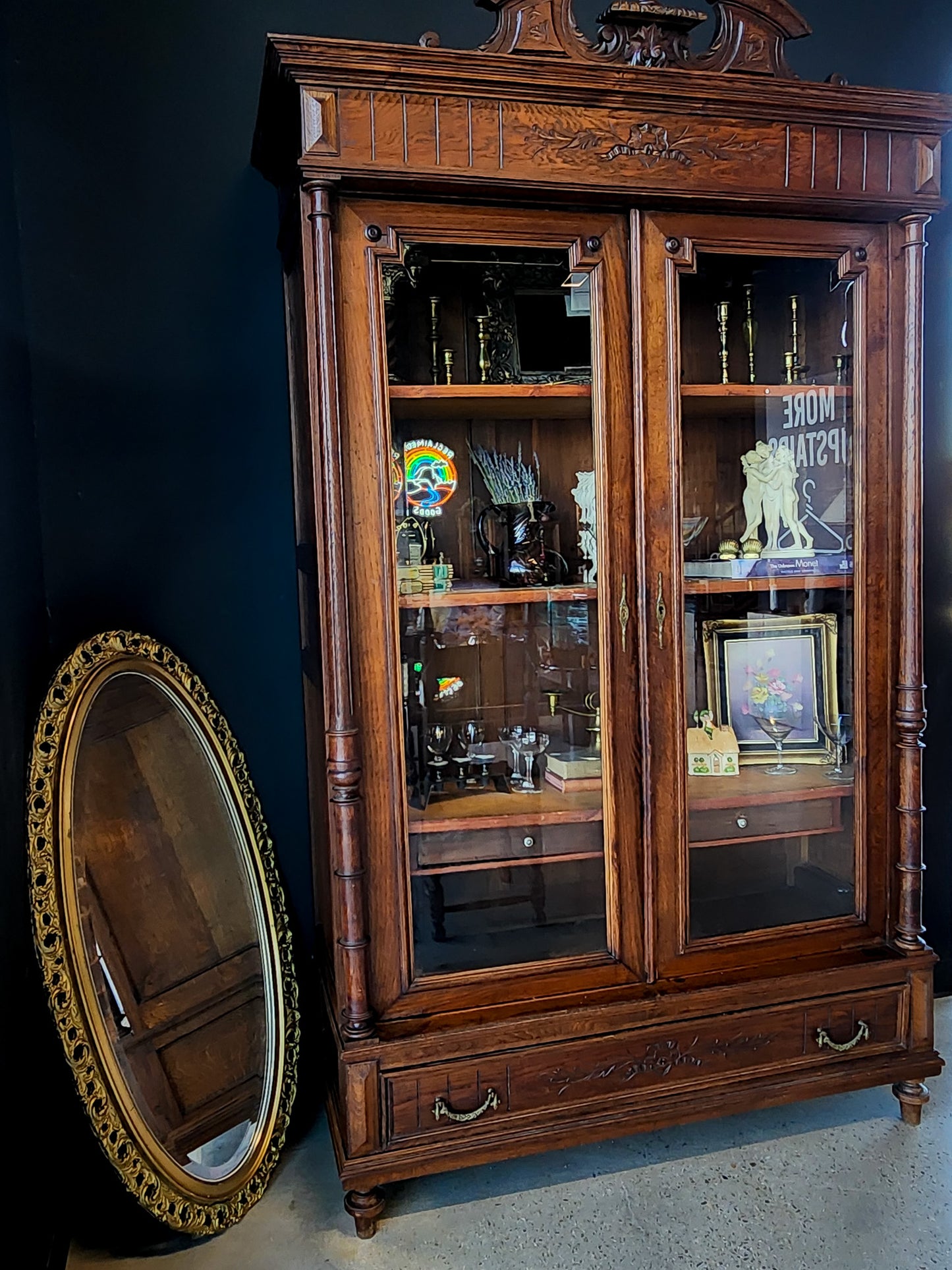 Antique Eastlake Style Walnut Cabinet - Reclaimed Mt. Goods