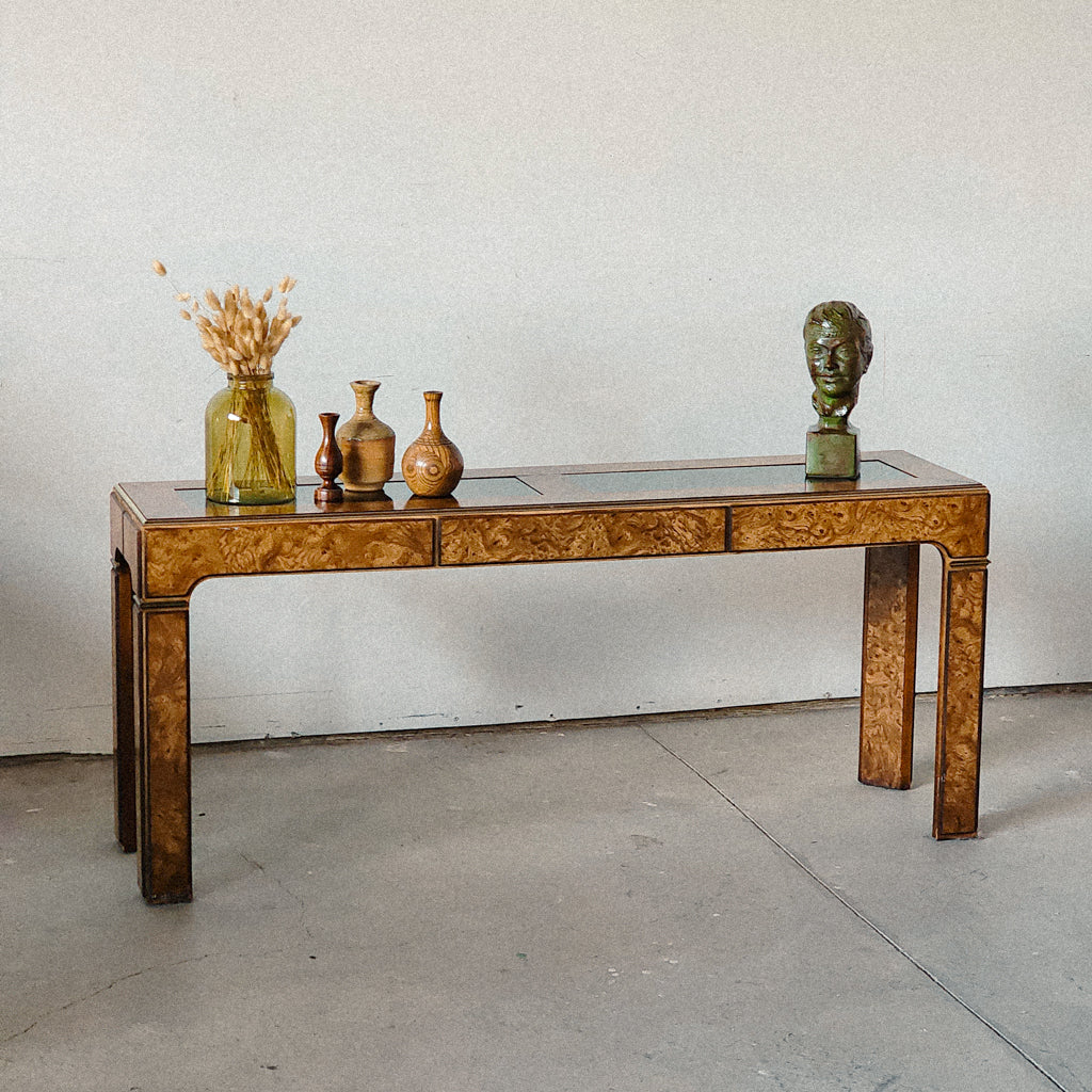 Postmodern Laminate Burlwood Table or Desk - Reclaimed Mt. Goods