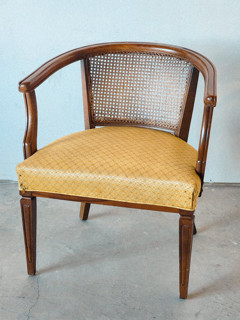 Vintage Caned Accented Armchair - Reclaimed Mt. Goods