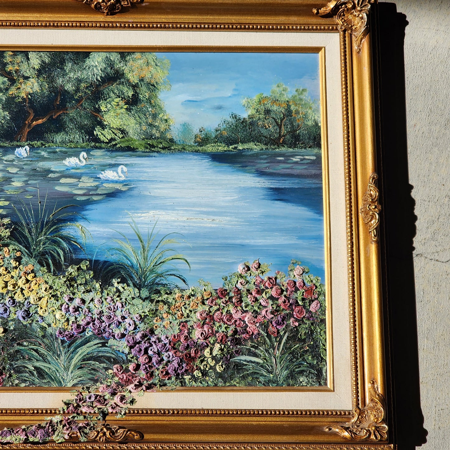 Vintage Original Swan & Landscape Oil Painting - Reclaimed Mt. Goods