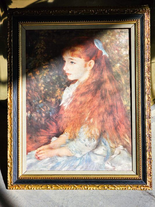 XL Framed Portrait by Renoir Mademoiselle Little Irene Cahen d'Anvers - Reclaimed Mt. Goods