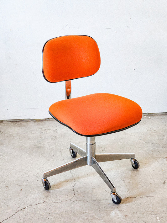 Vintage 1980s Steelcase Orange Rolling and Swiveling Office Chair - Reclaimed Mt. Goods