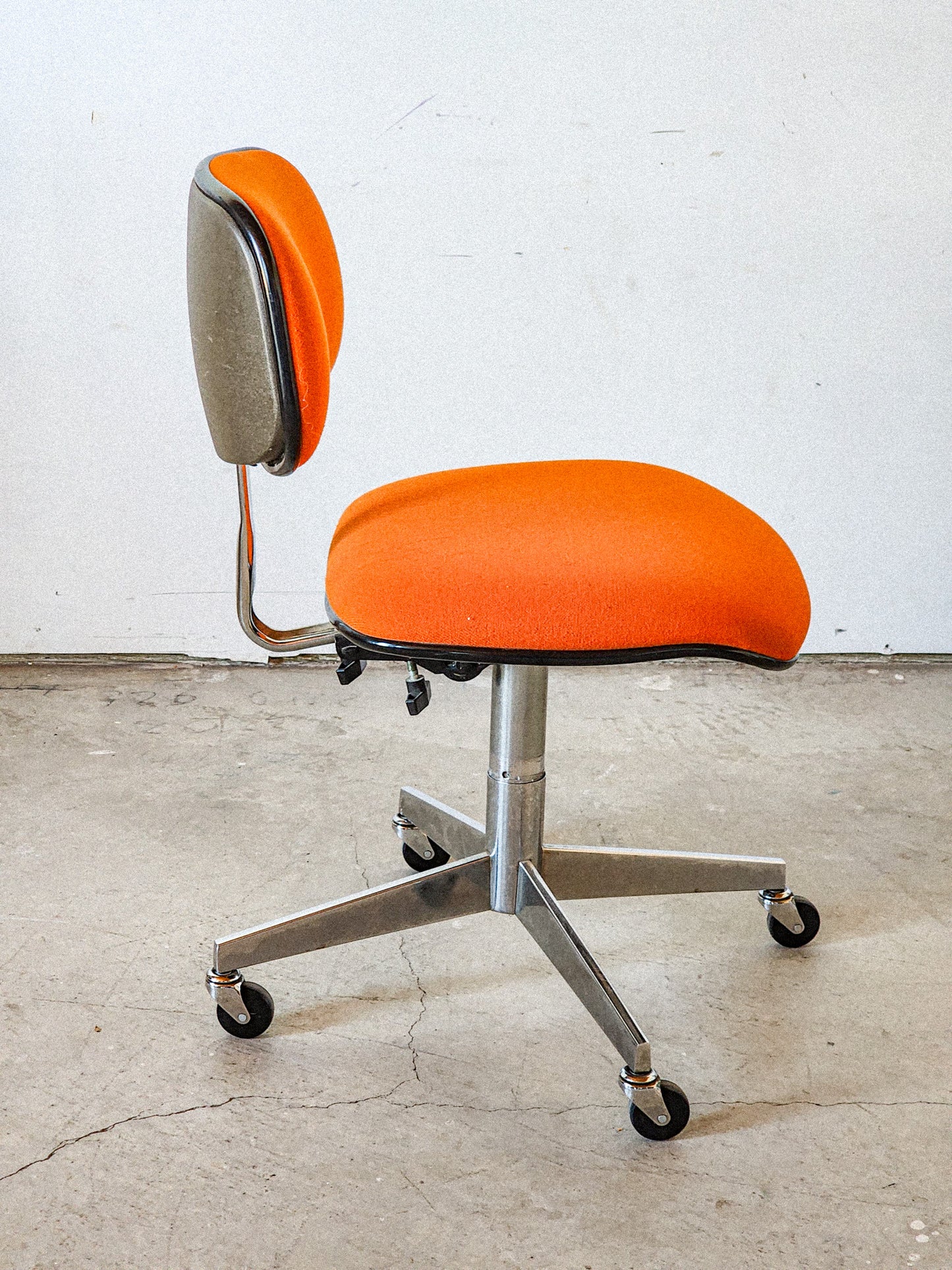 Vintage 1980s Steelcase Orange Rolling and Swiveling Office Chair - Reclaimed Mt. Goods