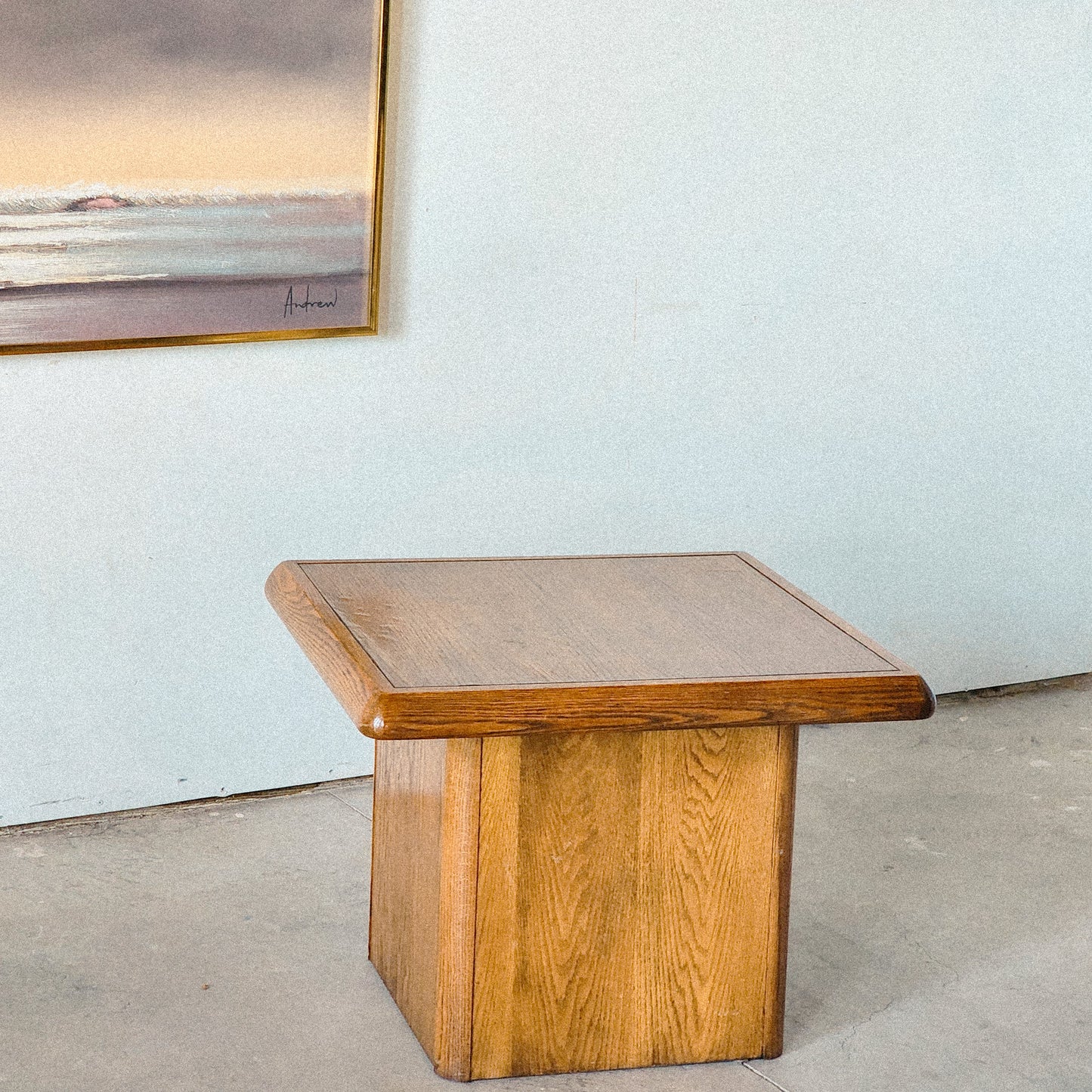 Postmodern Oak Square Accent Table - Reclaimed Mt. Goods