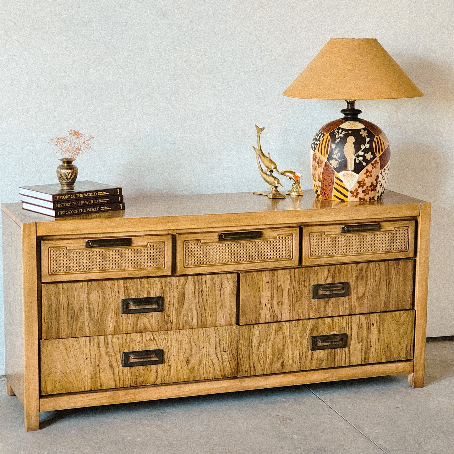 Vintage Caned Accented Dresser - Reclaimed Mt. Goods