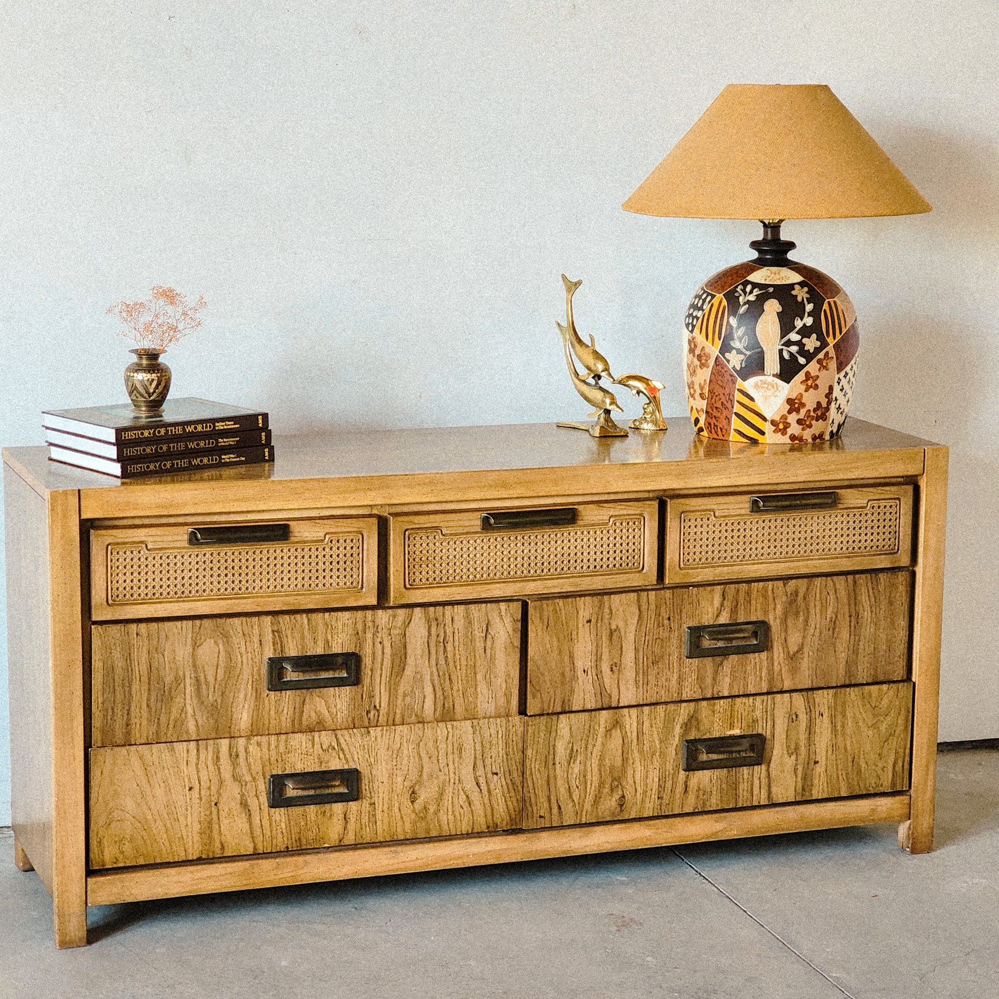 Vintage Caned Accented Dresser - Reclaimed Mt. Goods