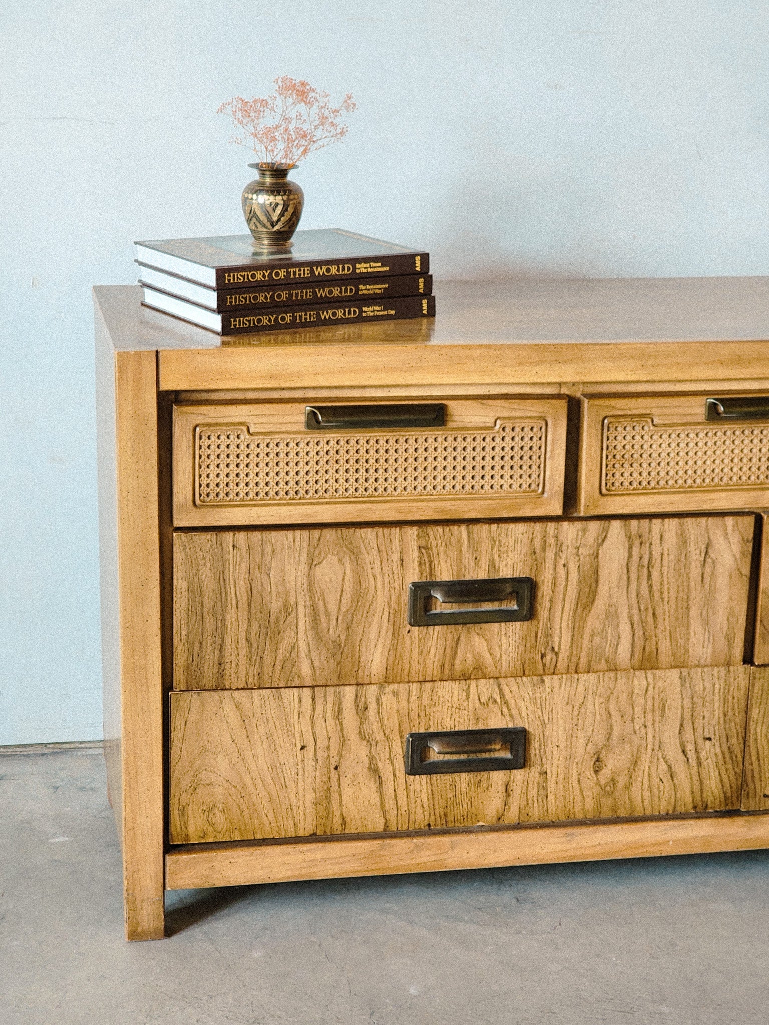 Vintage Caned Accented Dresser - Reclaimed Mt. Goods