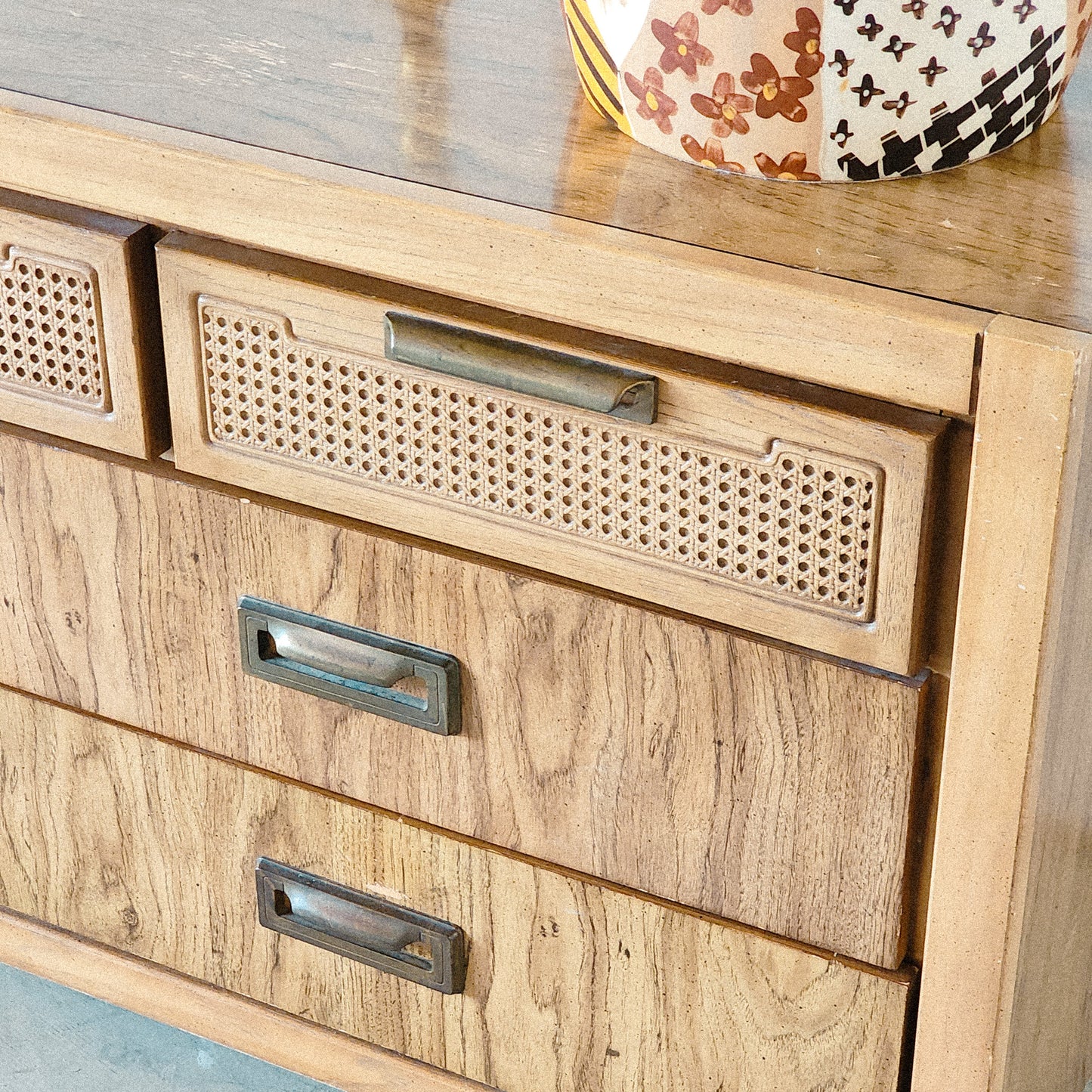 Vintage Caned Accented Dresser - Reclaimed Mt. Goods