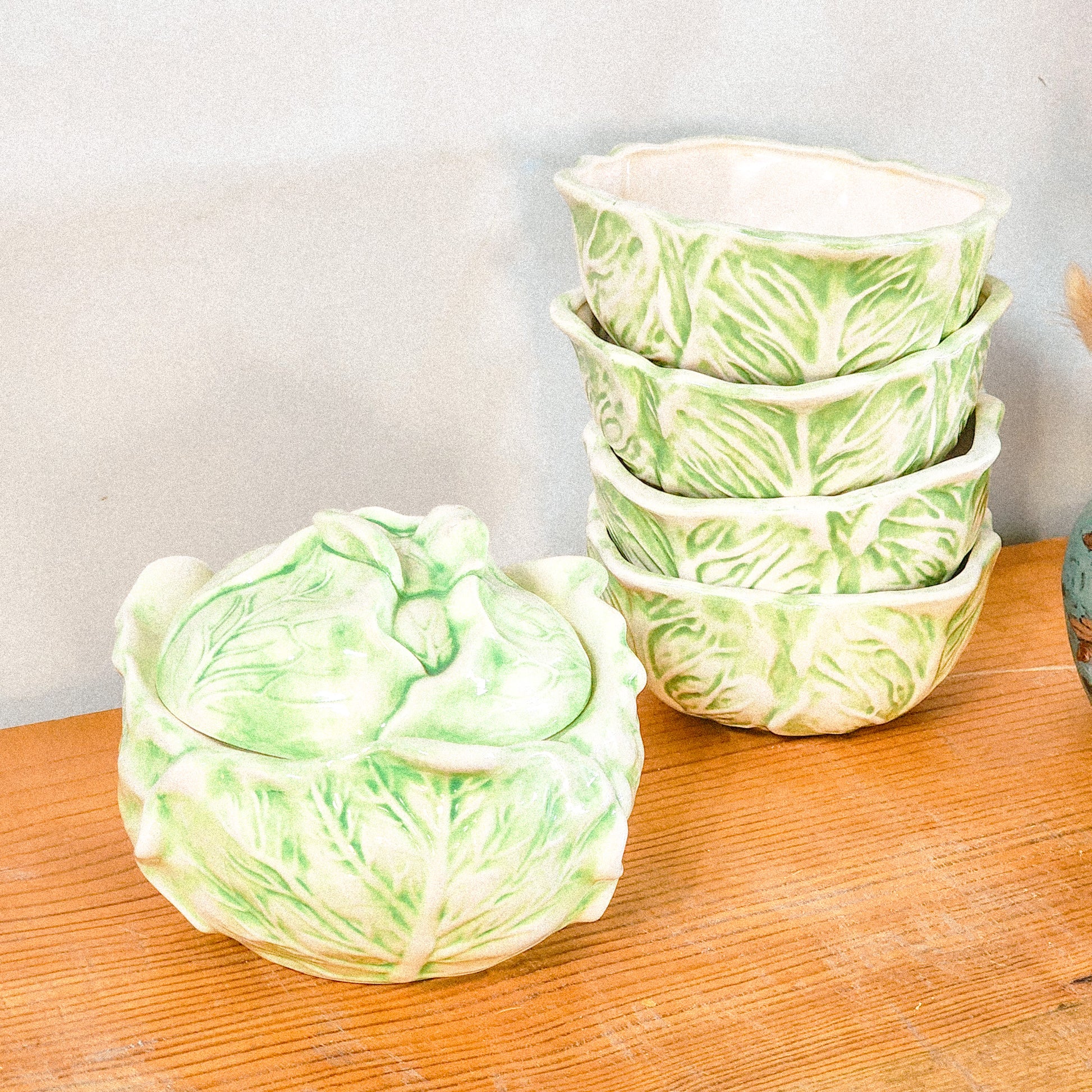 Vintage Ceramic Cabbage Bowl Set - Reclaimed Mt. Goods