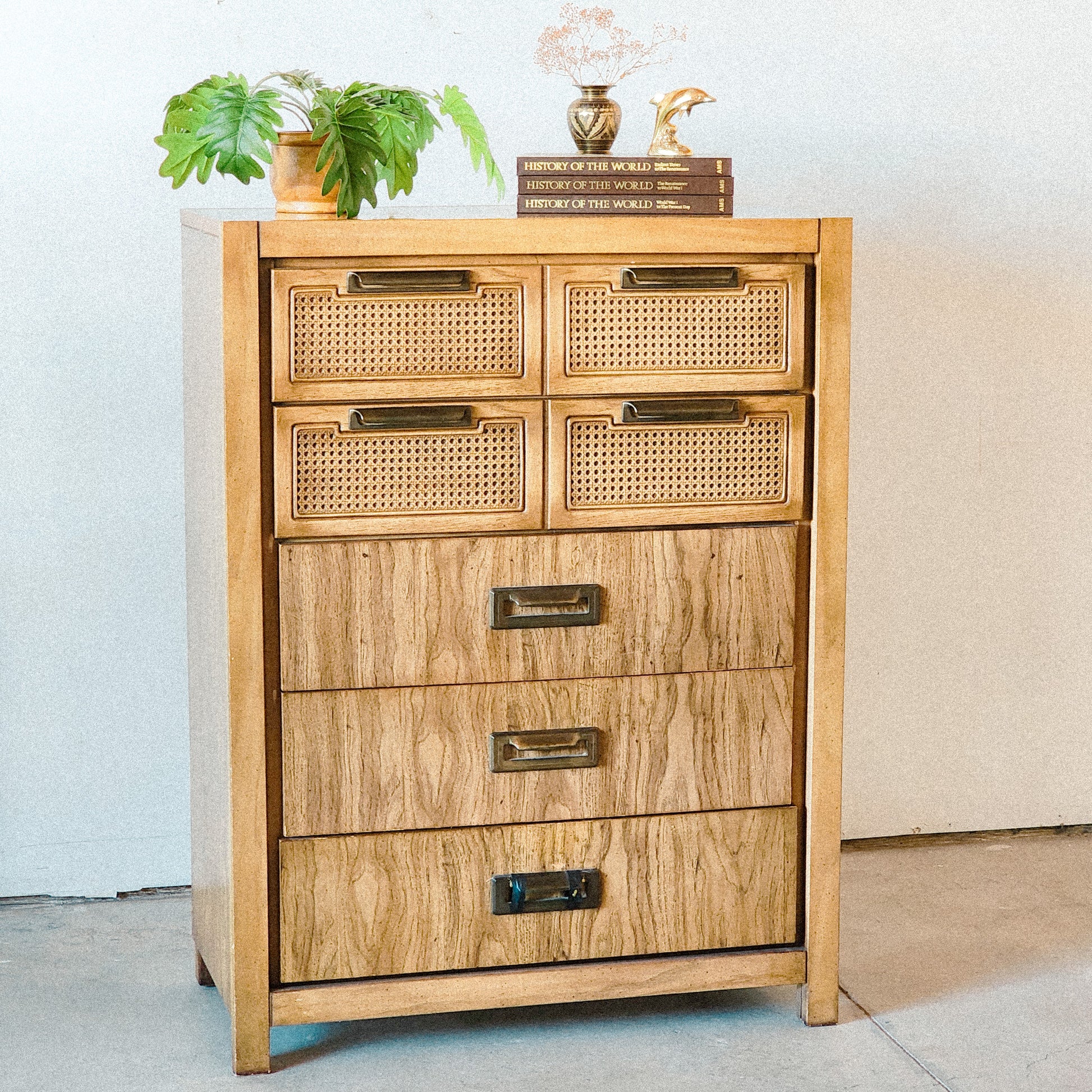 Vintage Caned Accented Dresser - Reclaimed Mt. Goods