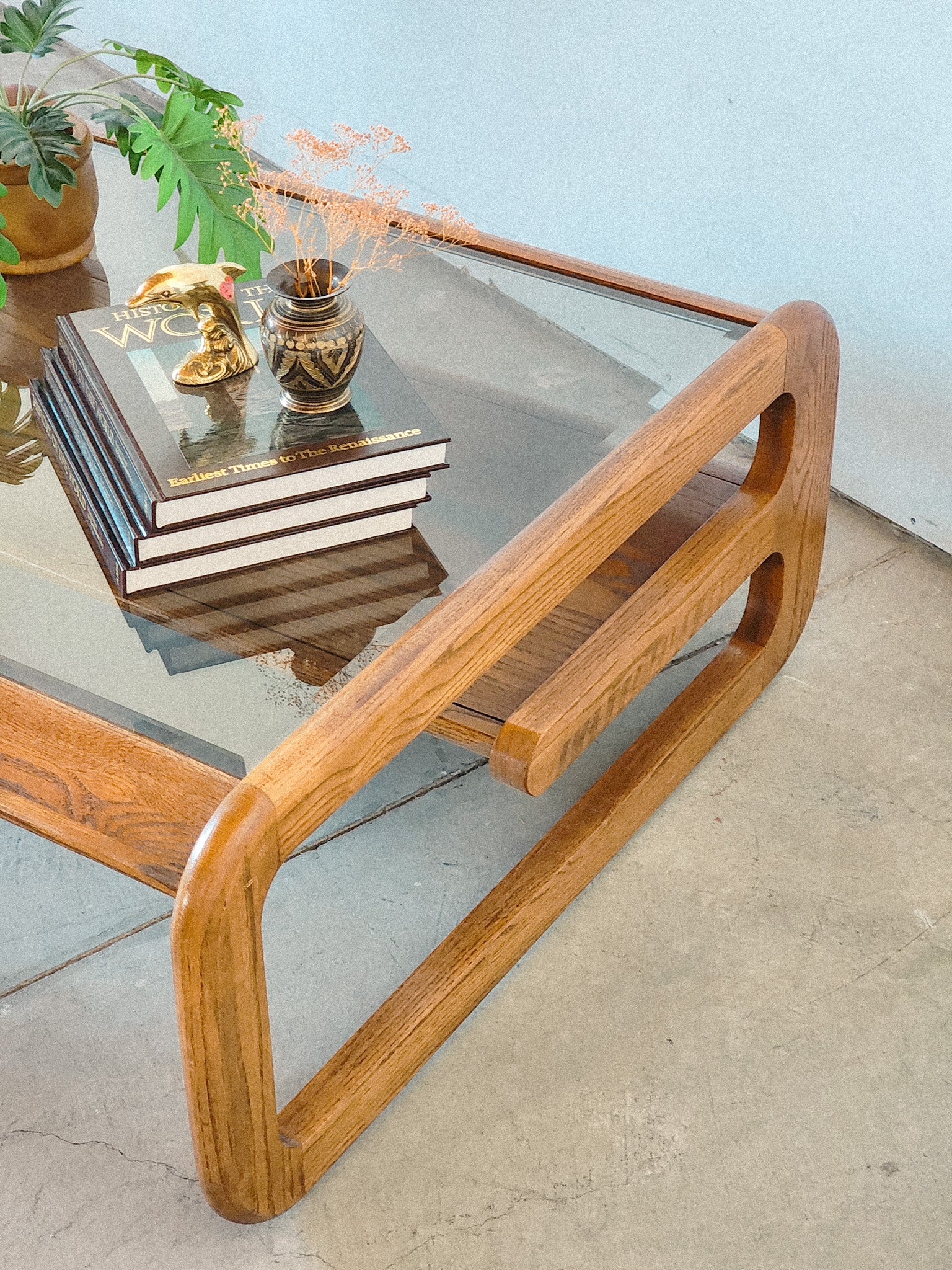 1970s XL Lou Hodges Oak square Coffee Table - Reclaimed Mt. Goods