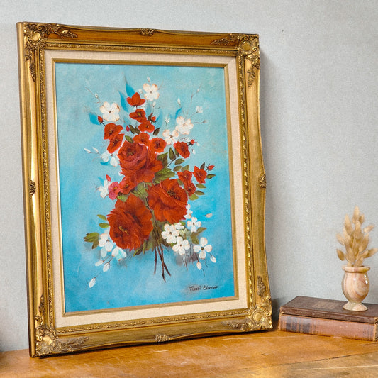 Vintage Ornate Framed Original Red Art - Reclaimed Mt. Goods