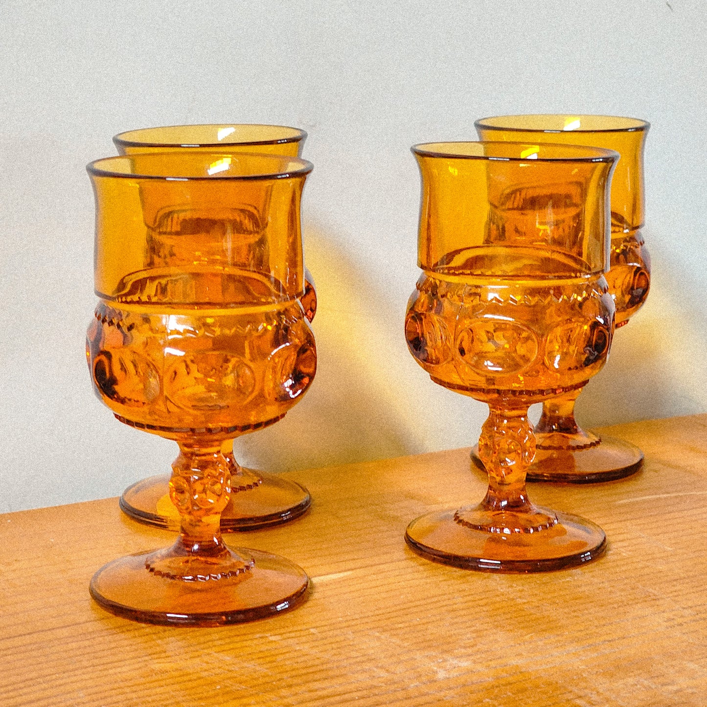Vintage Amber Goblets Set - Reclaimed Mt. Goods