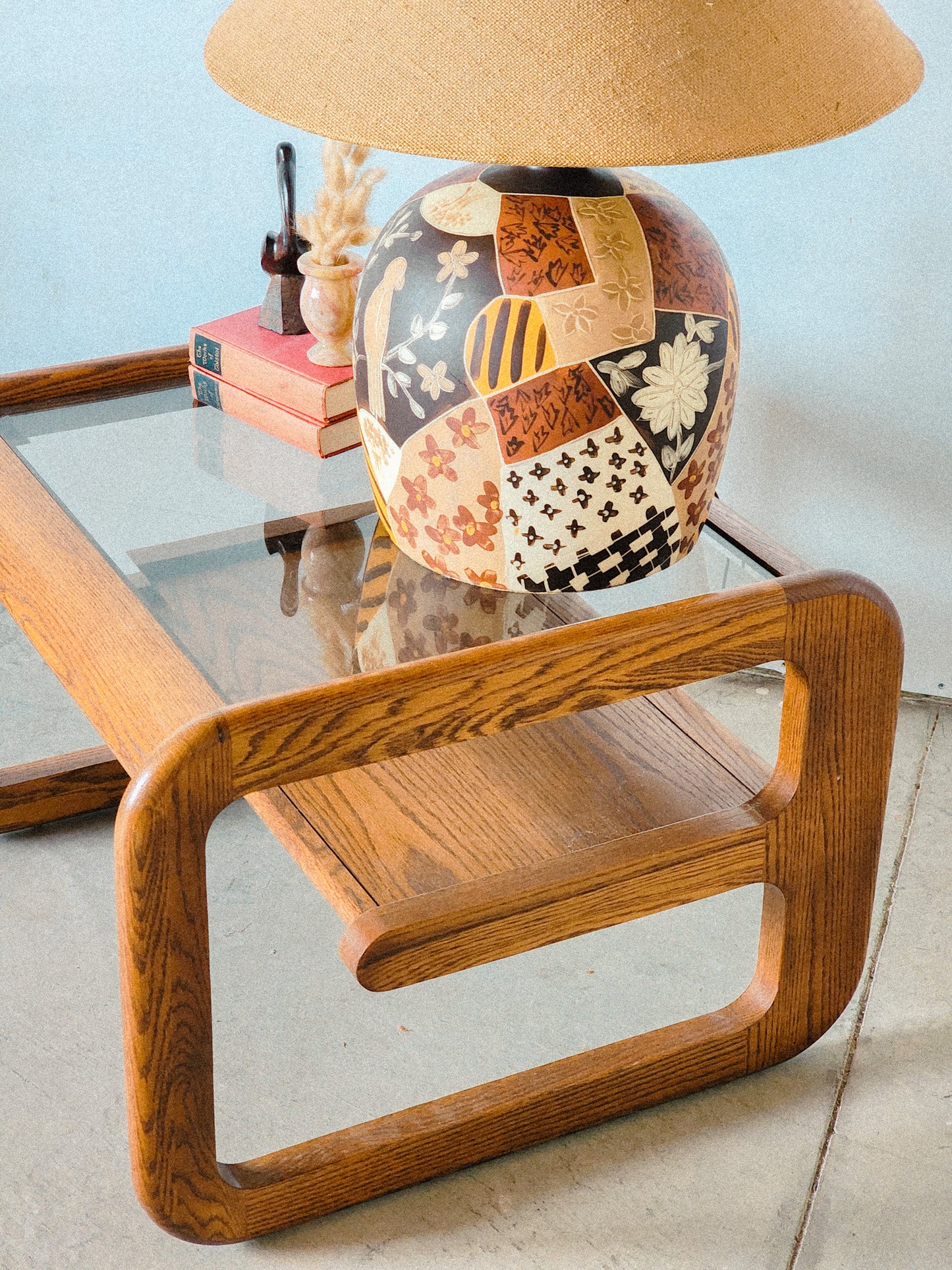 Vintage Mid Century Lou Hodges Style Oak Accent Table - Reclaimed Mt. Goods