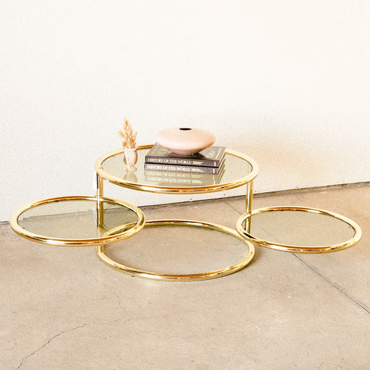 Vintage Brass Coffee Table in the style of Milo Baughman