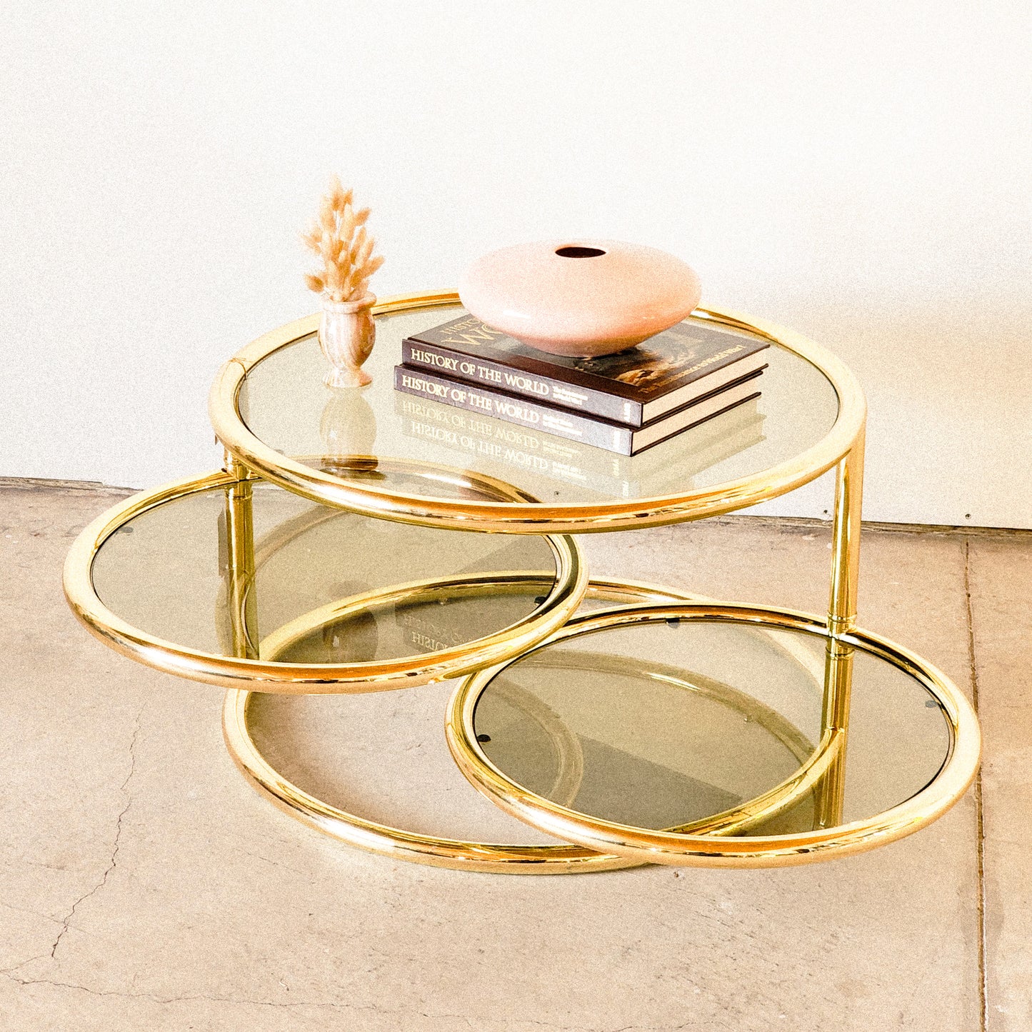 Vintage Brass Coffee Table in the style of Milo Baughman - Reclaimed Mt. Goods