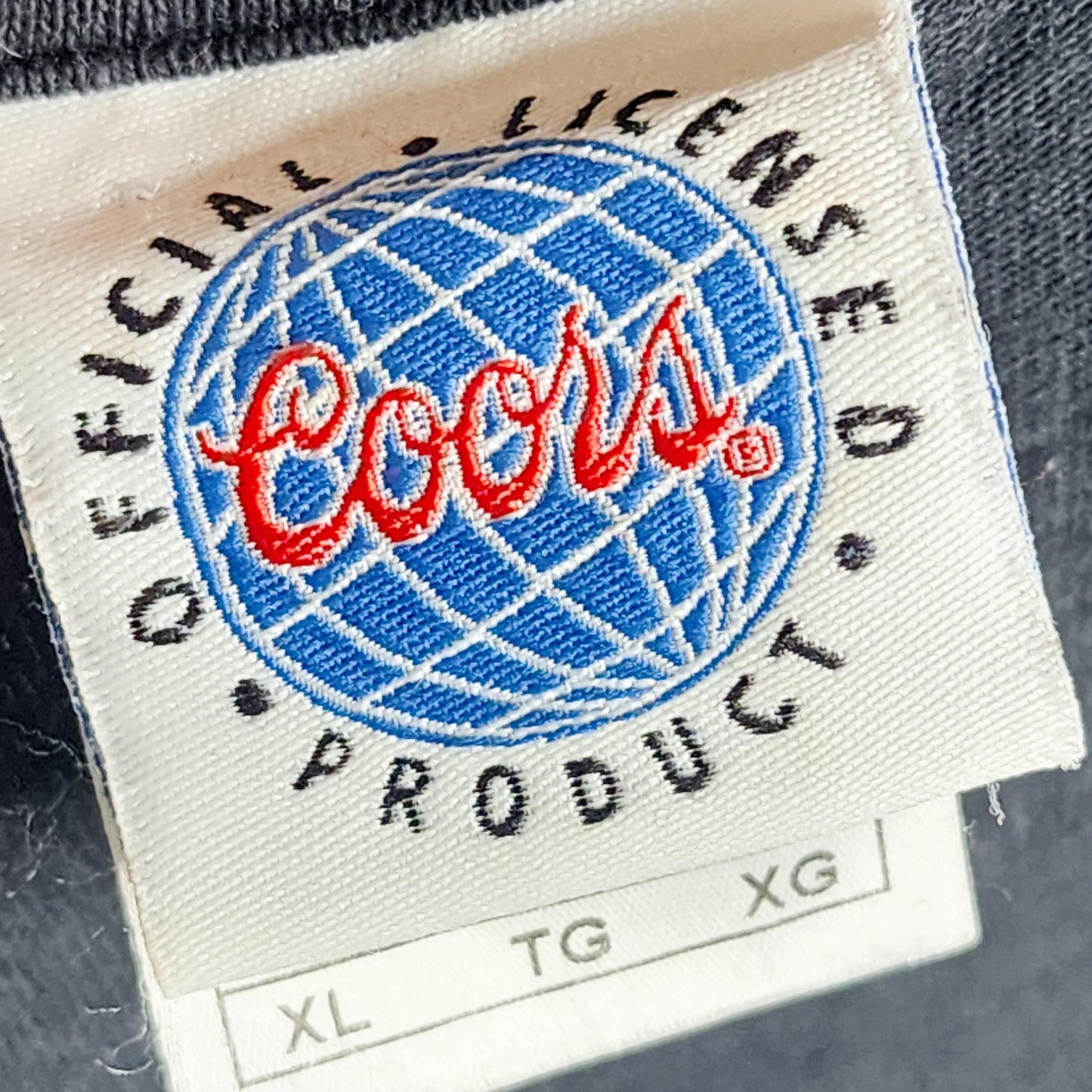 Vtg Black Coors Light Faded Tee XL