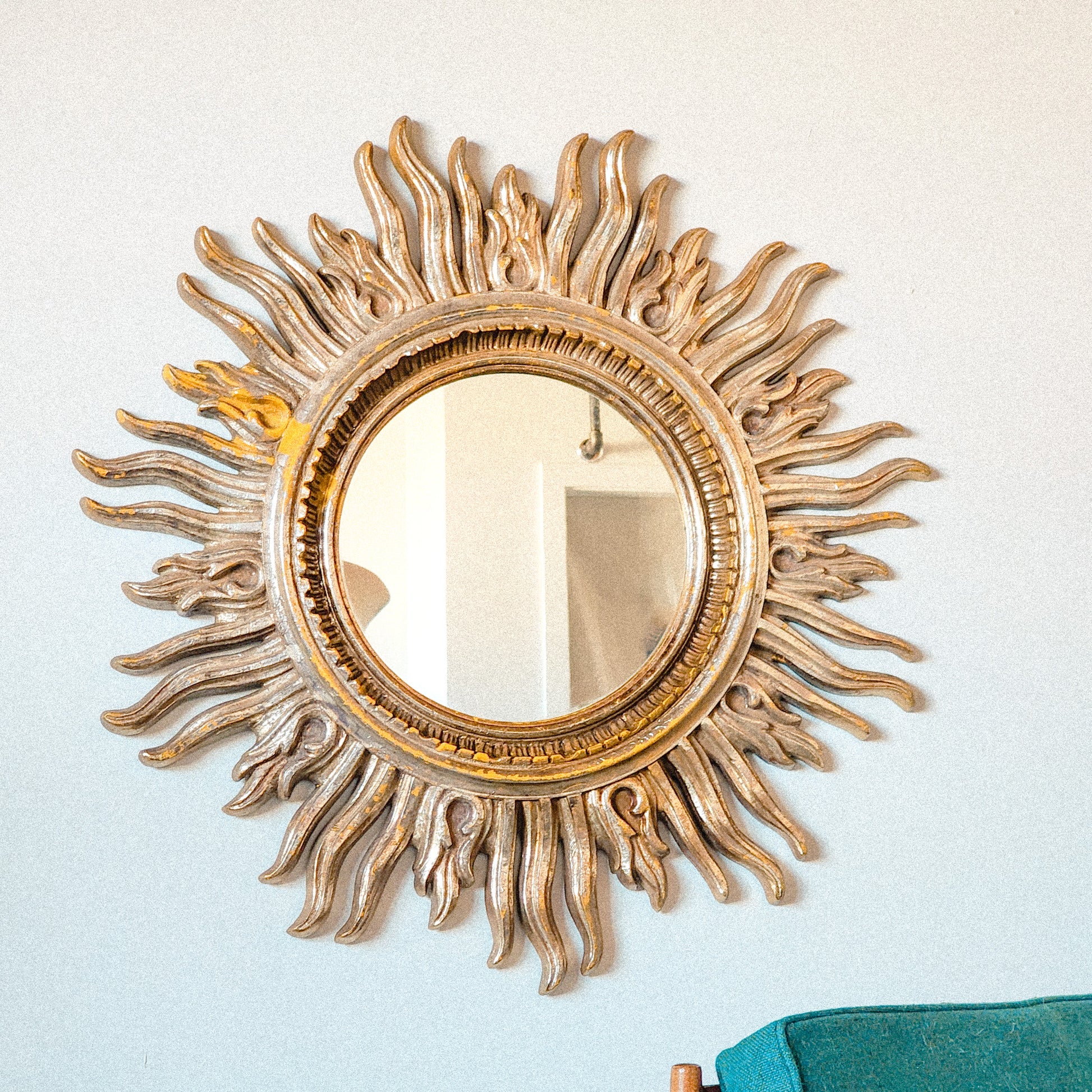Beautiful Vintage Syroco Style Sun Mirror - Reclaimed Mt. Goods