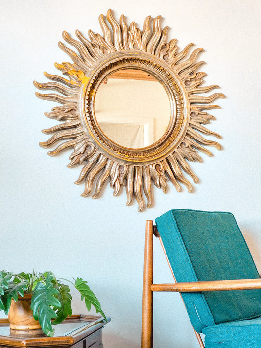 Beautiful Vintage Syroco Style Sun Mirror