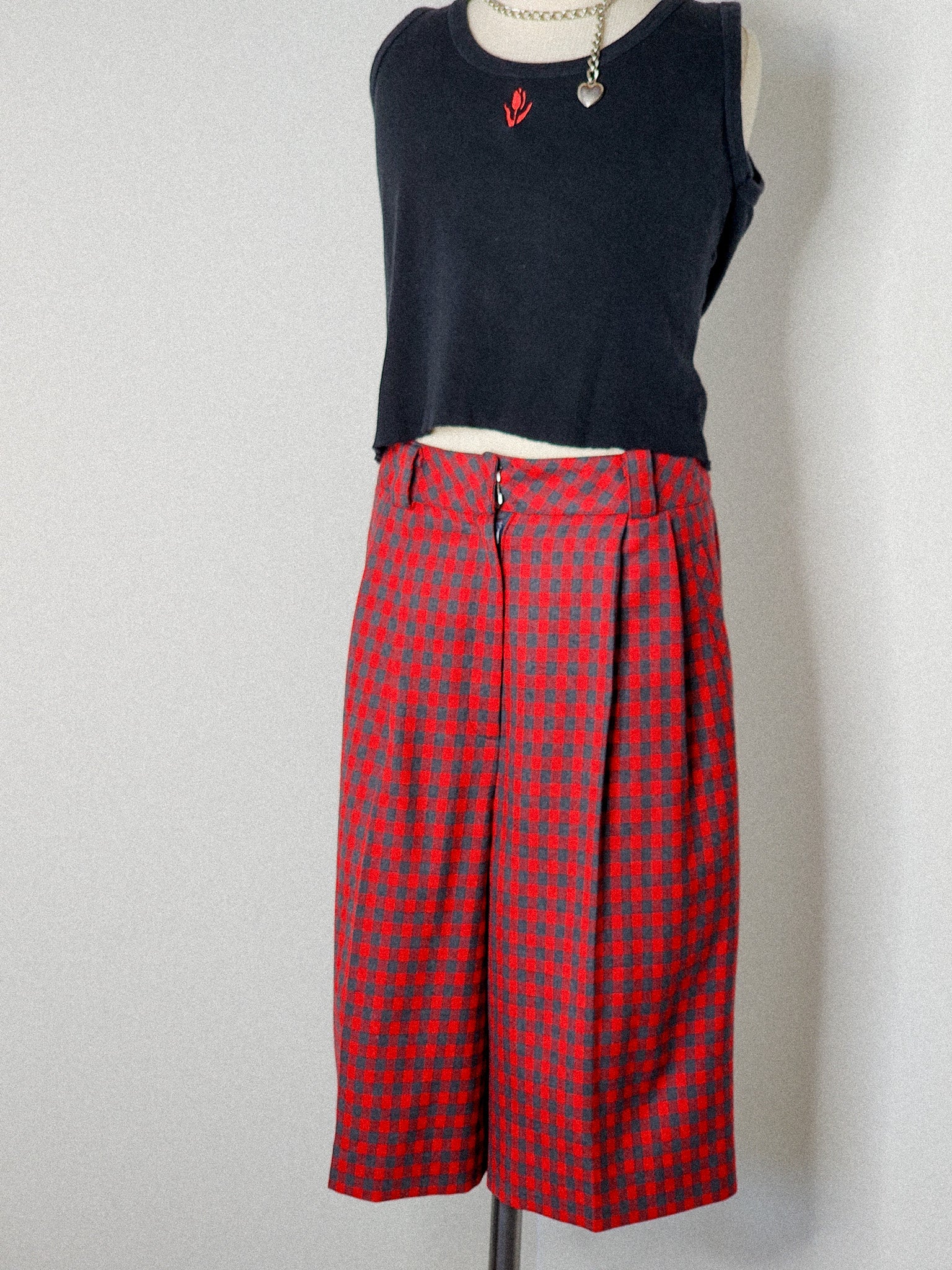 Vintage Gingham Knee Length Shorts - Reclaimed Mt. Goods