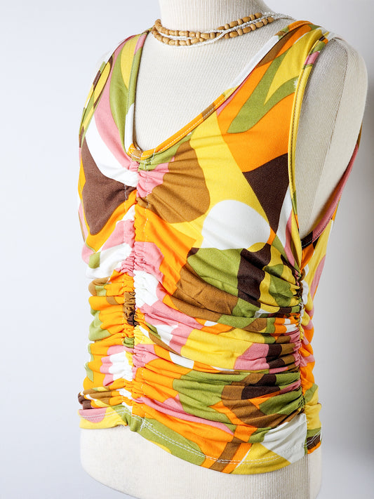 Swirly Patterned Cinched Tank - Reclaimed Mt. Goods