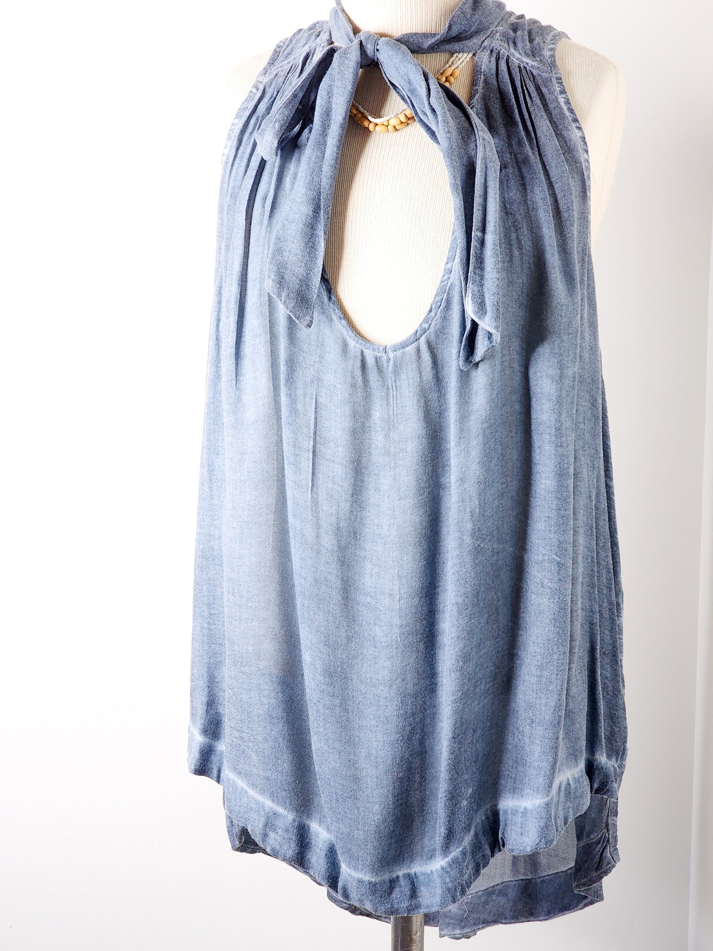 Tuck In Top in Blue by Free People - Reclaimed Mt. Goods