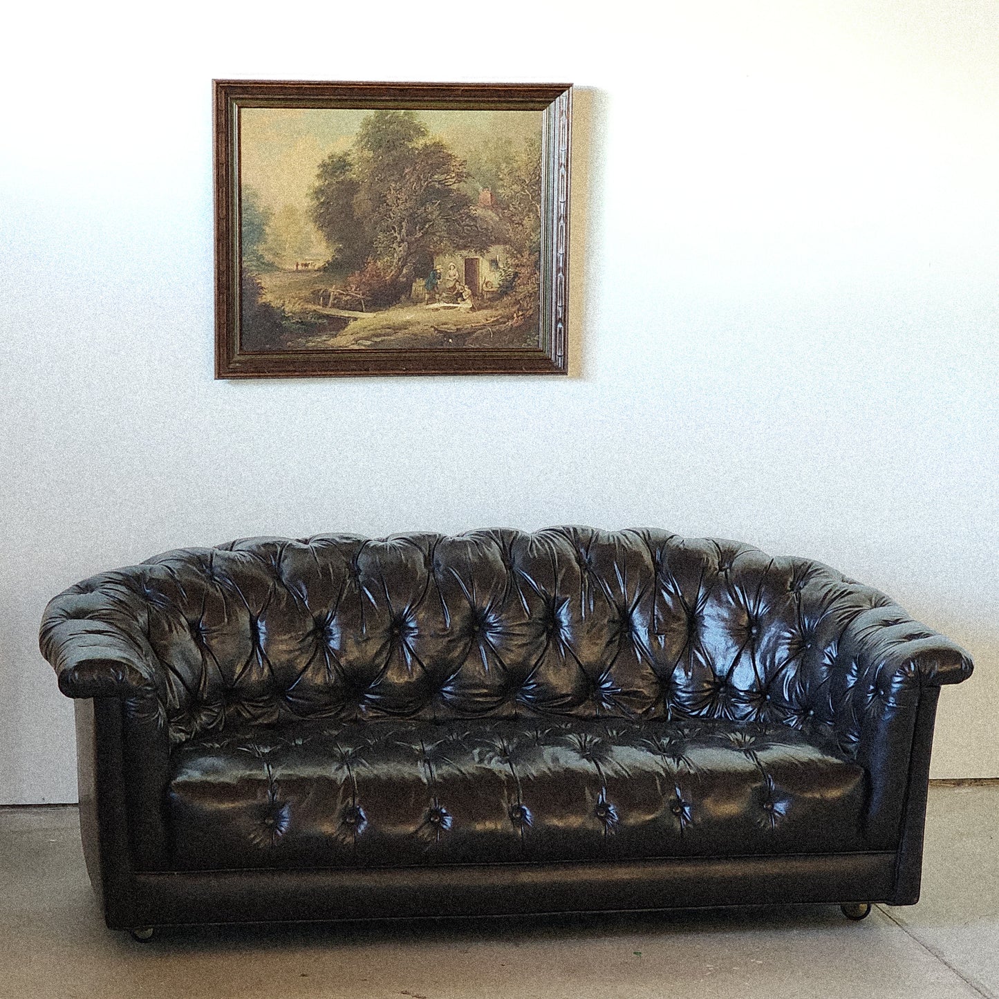 Vintage Vinyl Tufted Loveseat - Reclaimed Mt. Goods