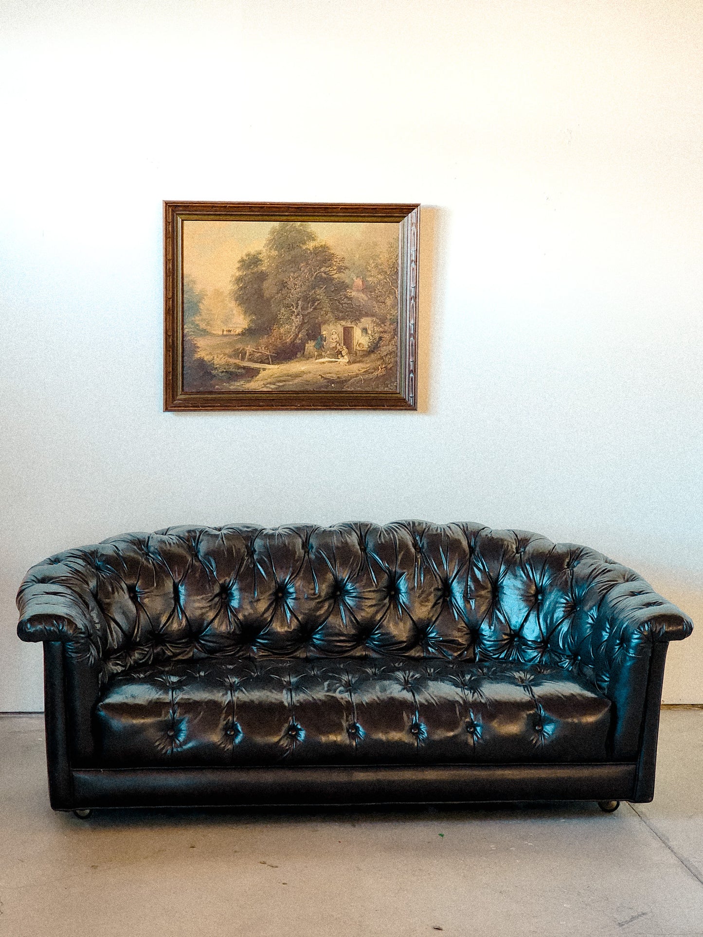 Vintage Vinyl Tufted Loveseat - Reclaimed Mt. Goods