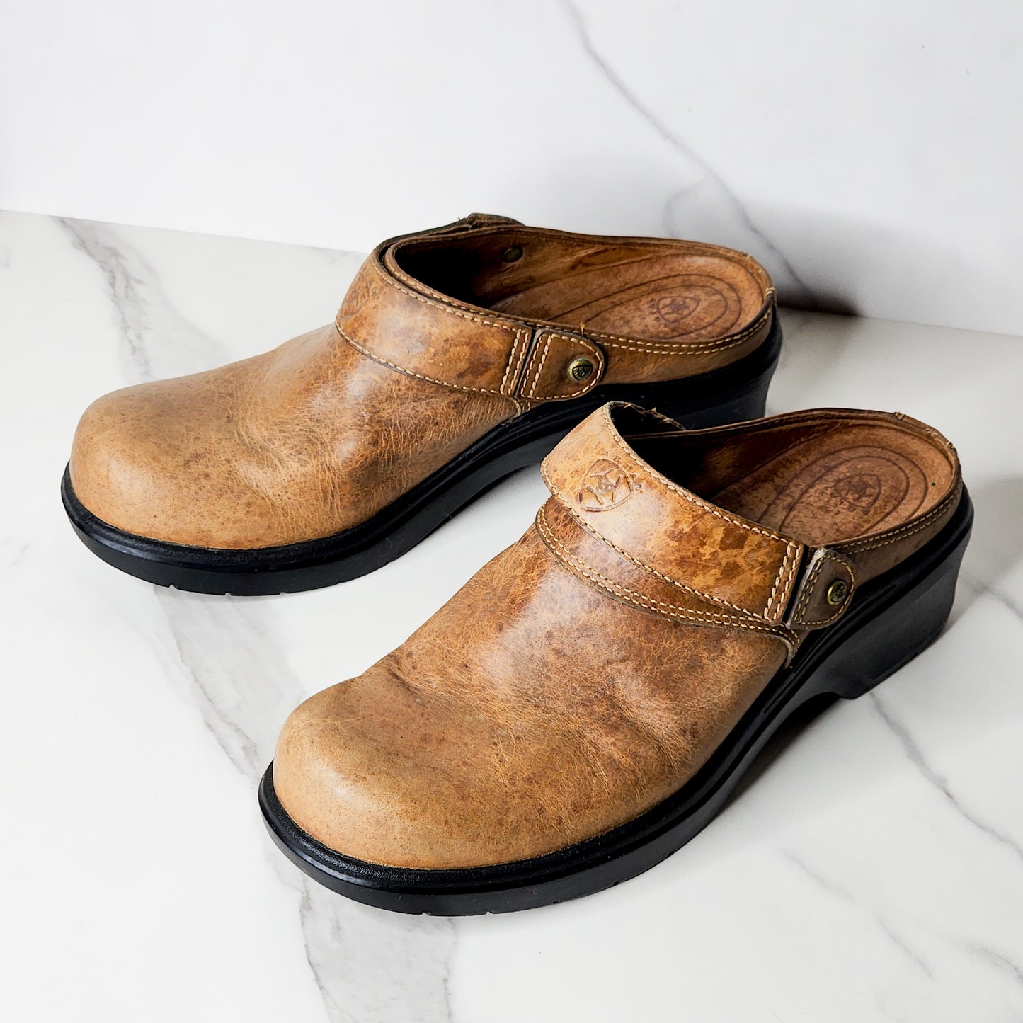 Ariat Brown Leather Timber Leather Clogs