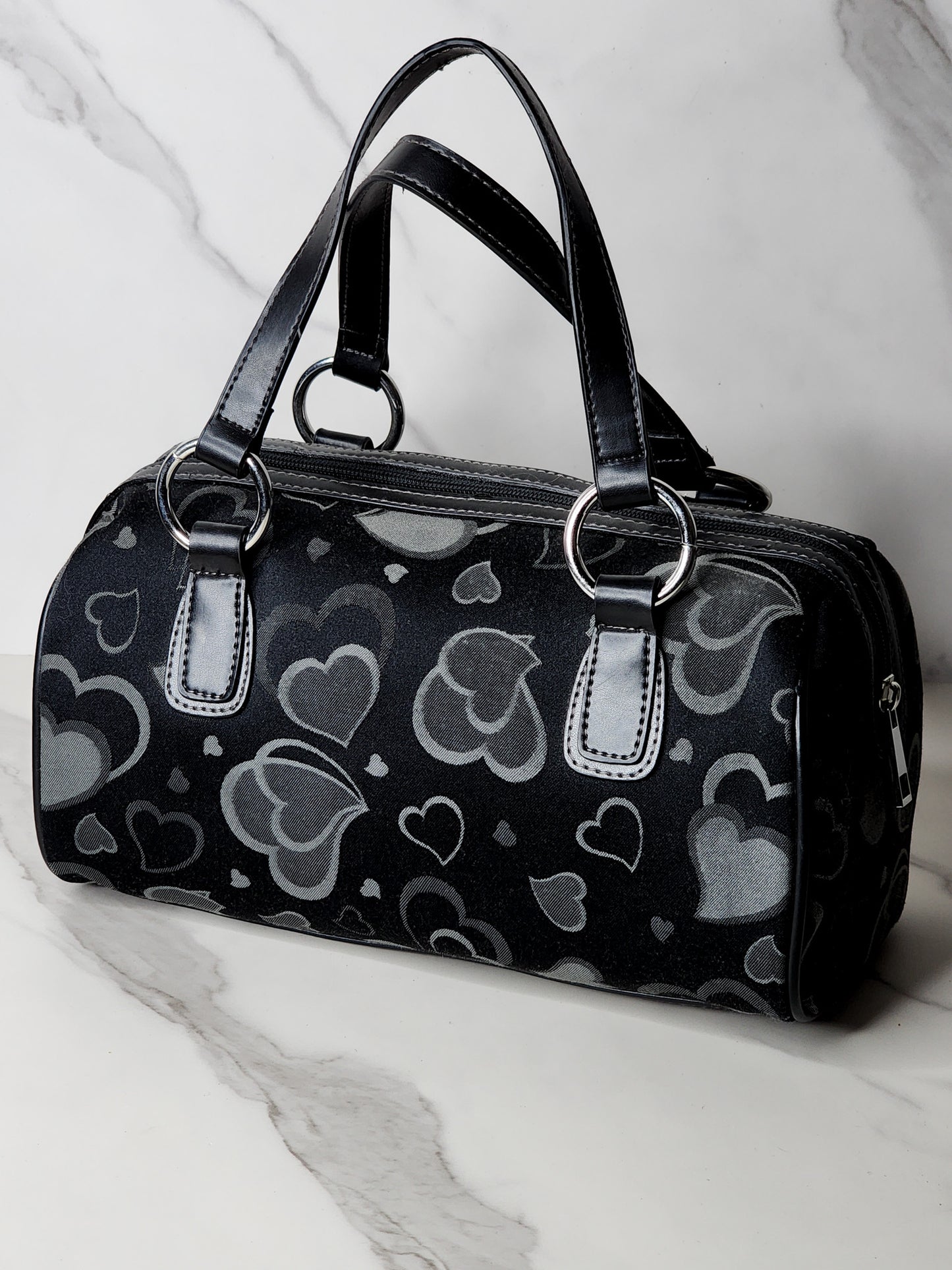 Y2K Hearts Printed Barrel Purse