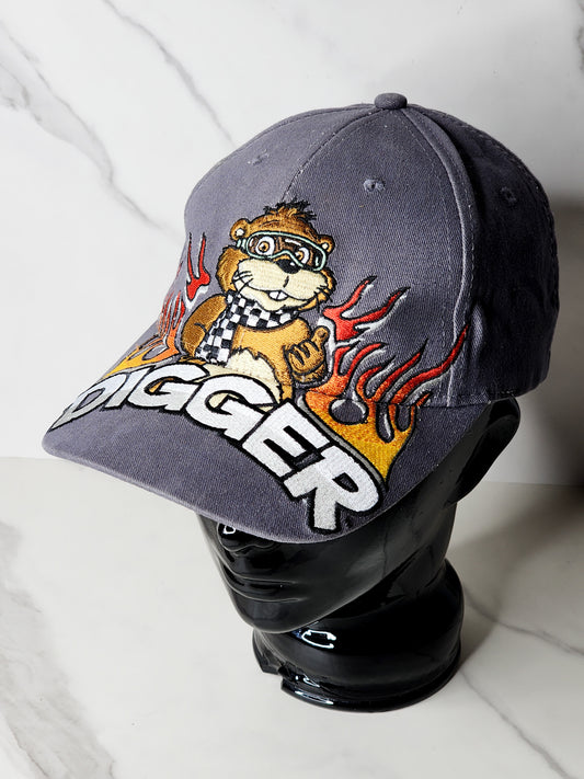 Vtg Grey Digger Embroidered Fox Racer Sports Snapback